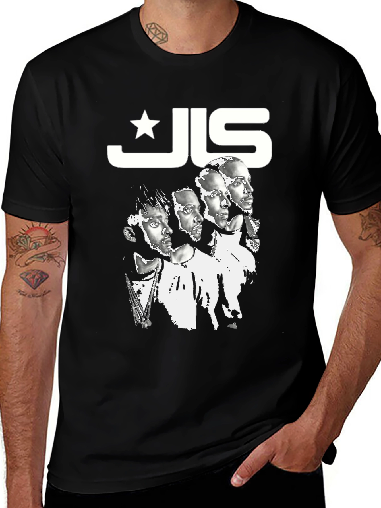 Variant 18 of JLS Band Tee - Black Cotton Graphic T-Shirt