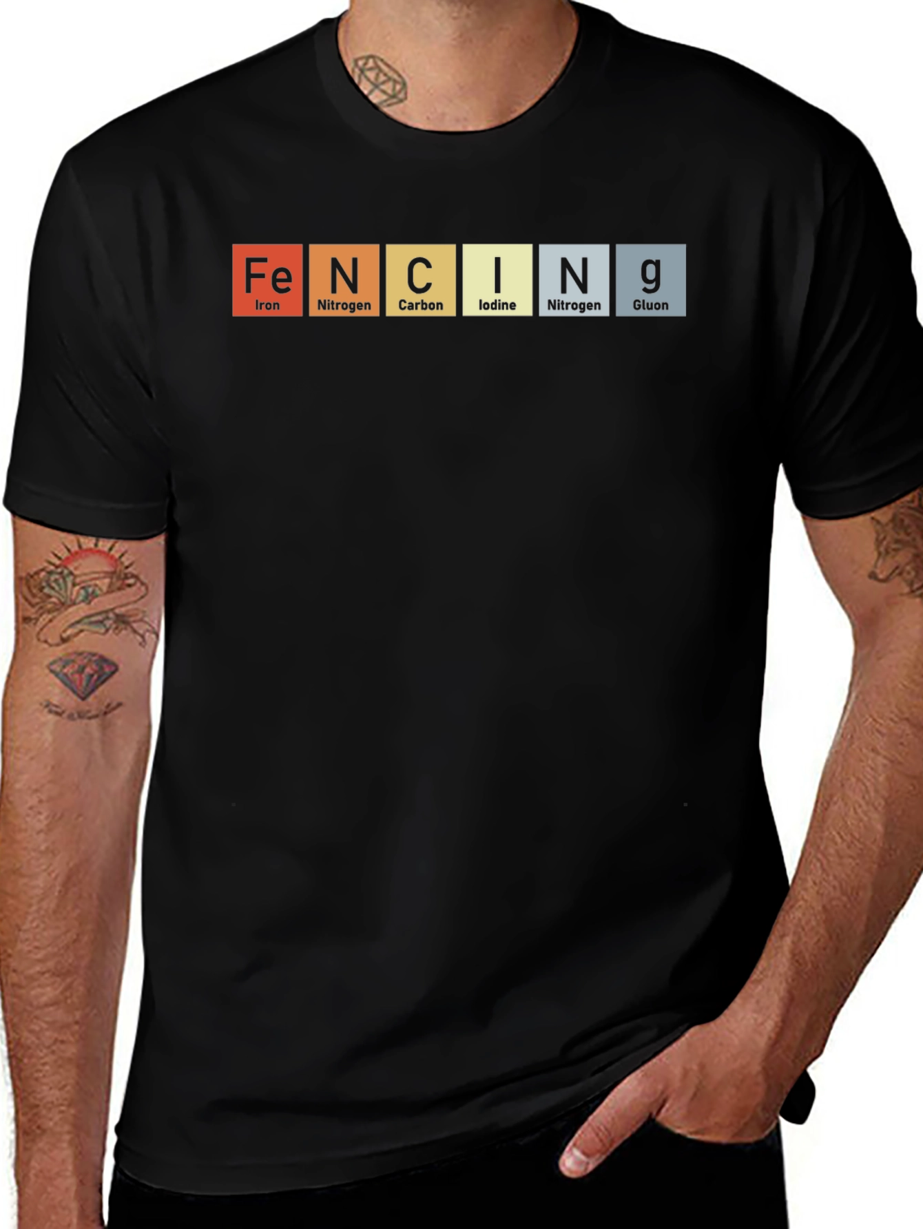 Variant 8 of FENCING Elements T-Shirt - Periodic Table Design