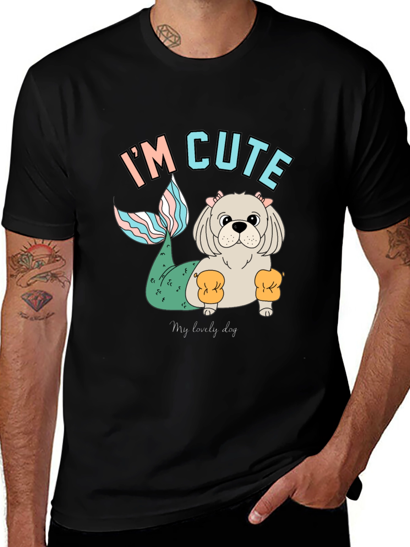 Variant 28 of Cute Mermaid Dog T-Shirt, Fun Novelty Tee