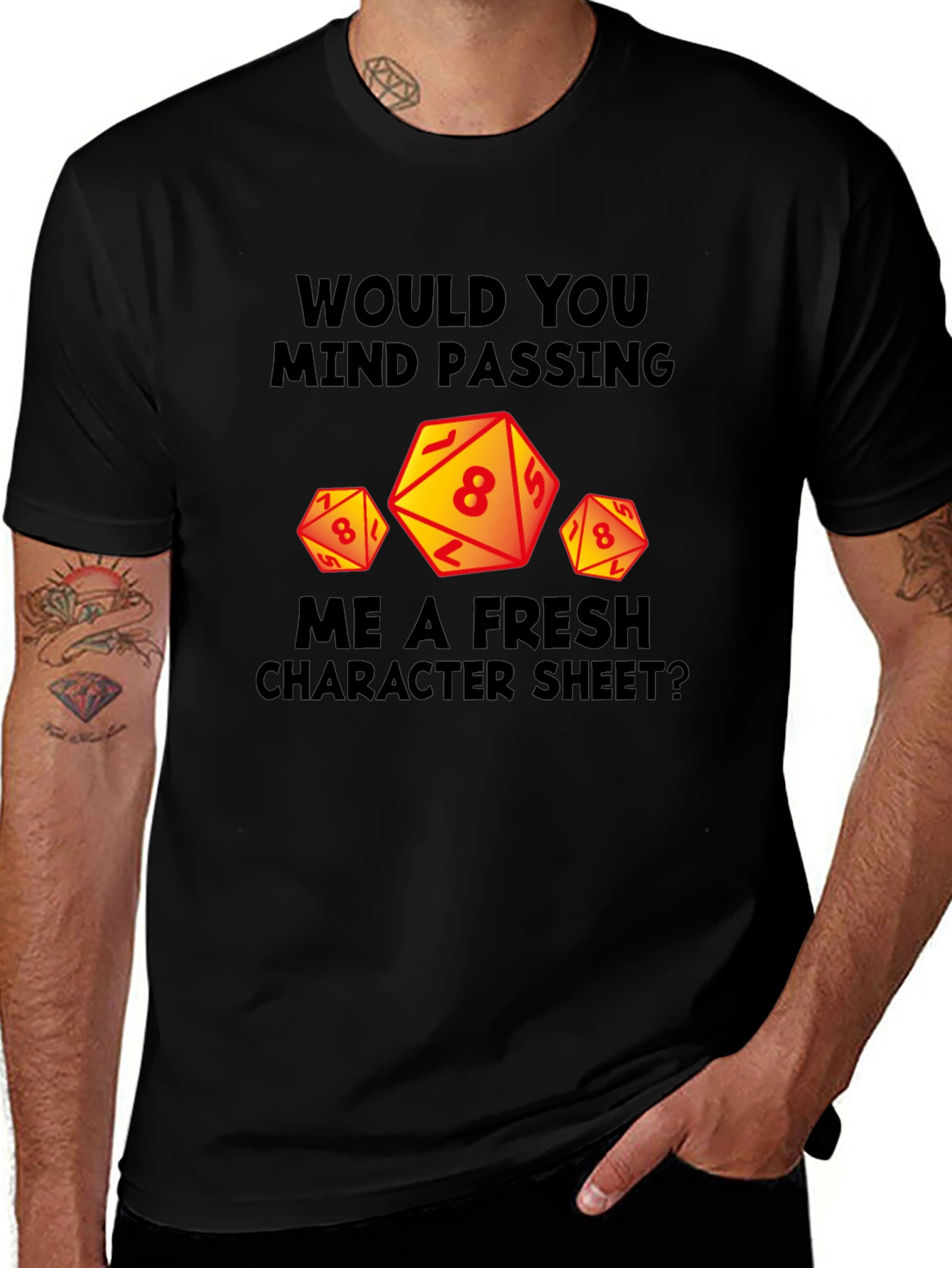 Variant 19 of D&D Dice Graphic T-Shirt