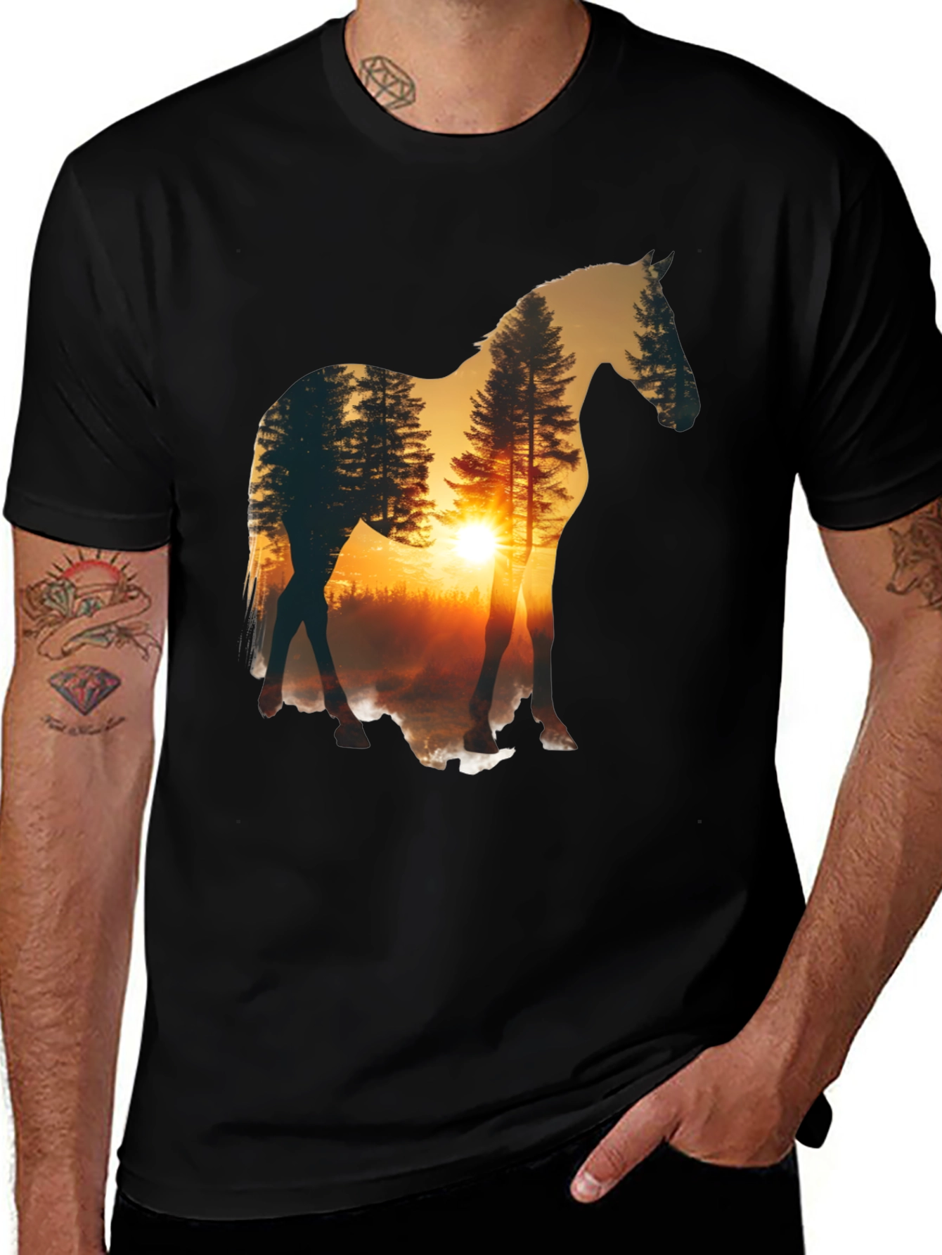 Variant 22 of Horse Silhouette Nature Scene T-Shirt