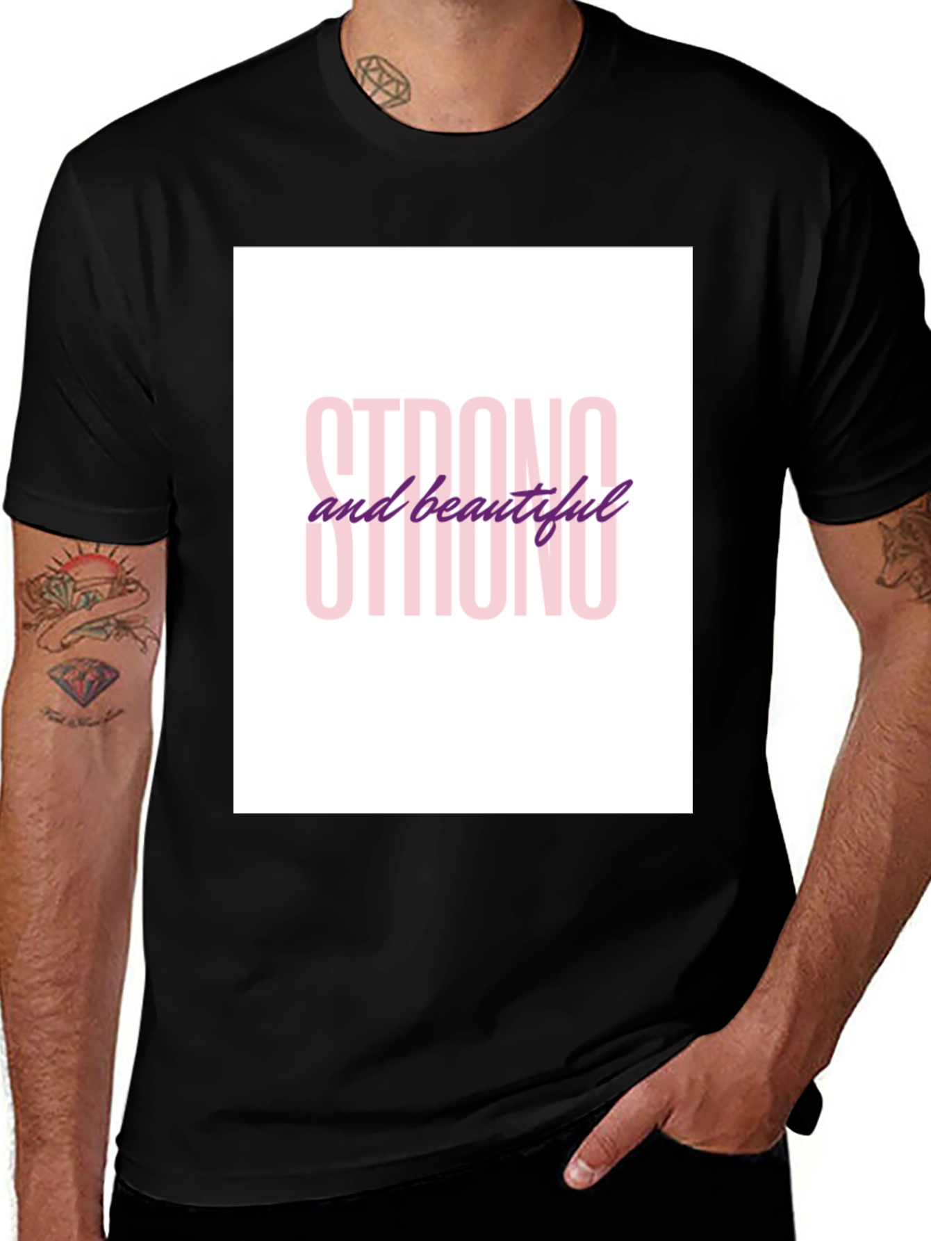Variant 28 of Strong & Beautiful Graphic Tee - Empowering Statement Shirt