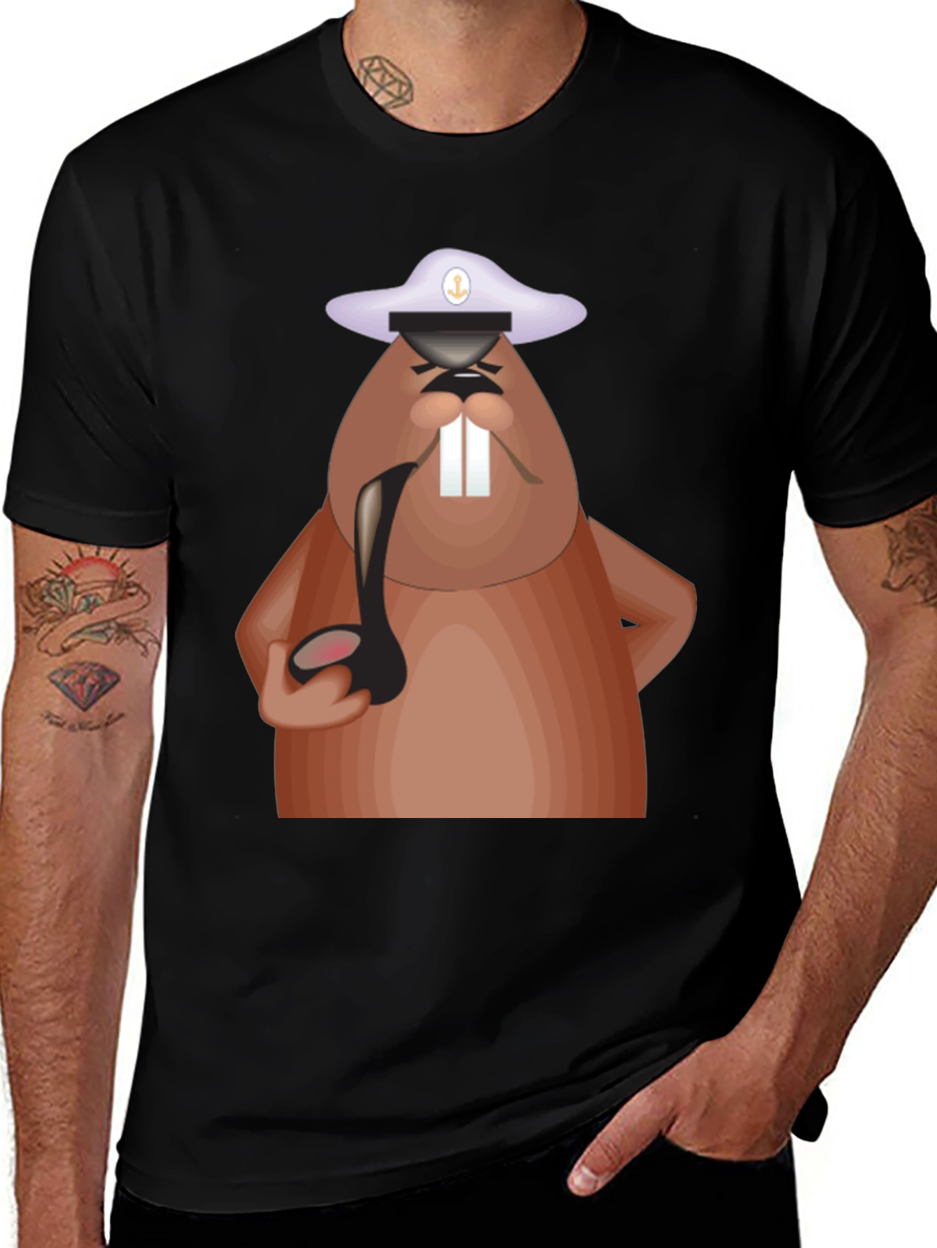 Variant 15 of Cartoon Beaver Captain T-Shirt