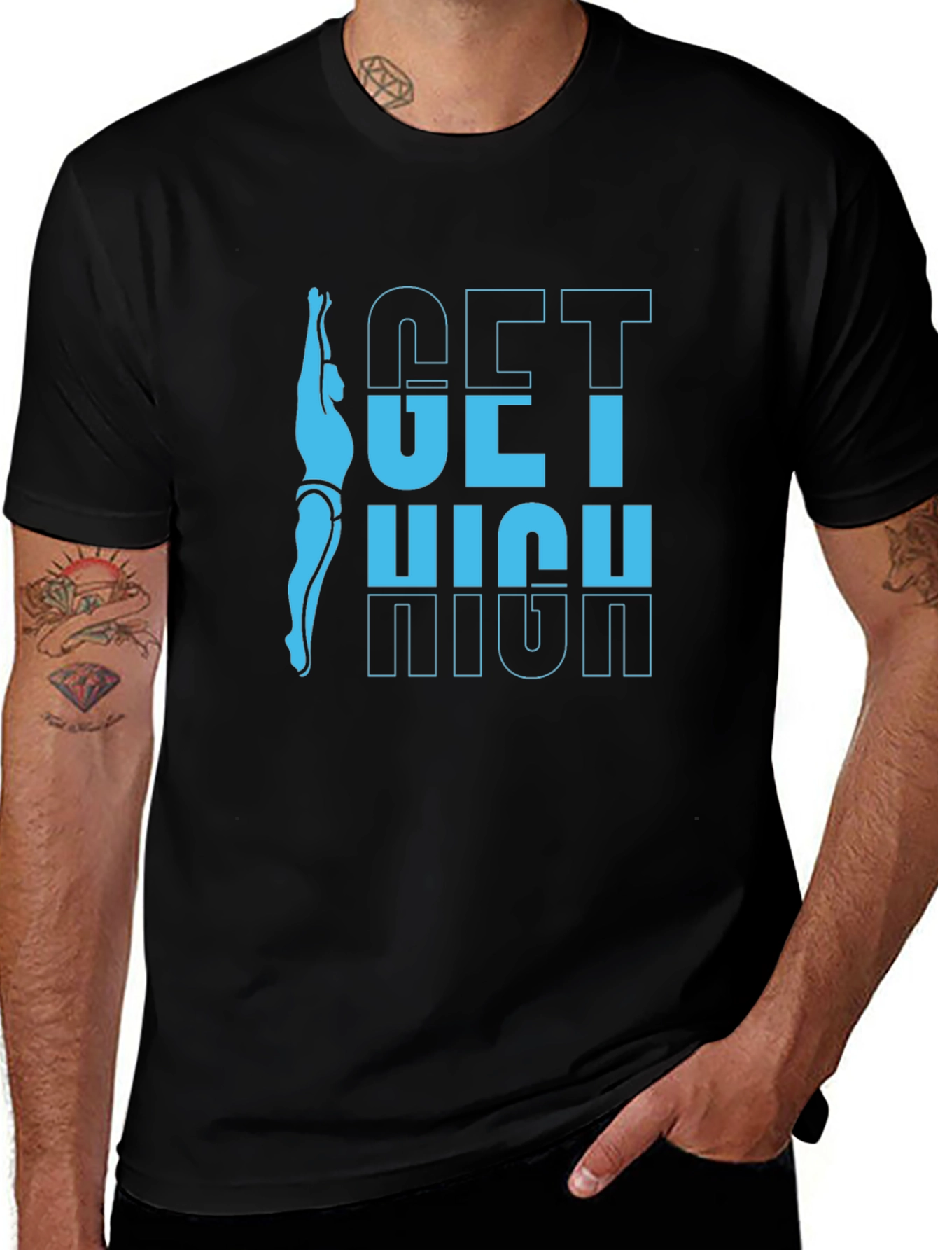 Get High Diving Graphic Tee - Cool Dive Shirt