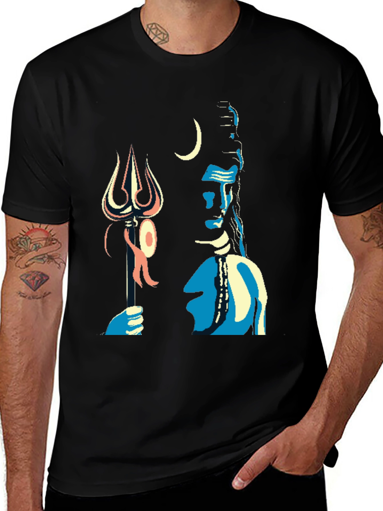 Shiva Graphic Tee - Black Cotton Blend