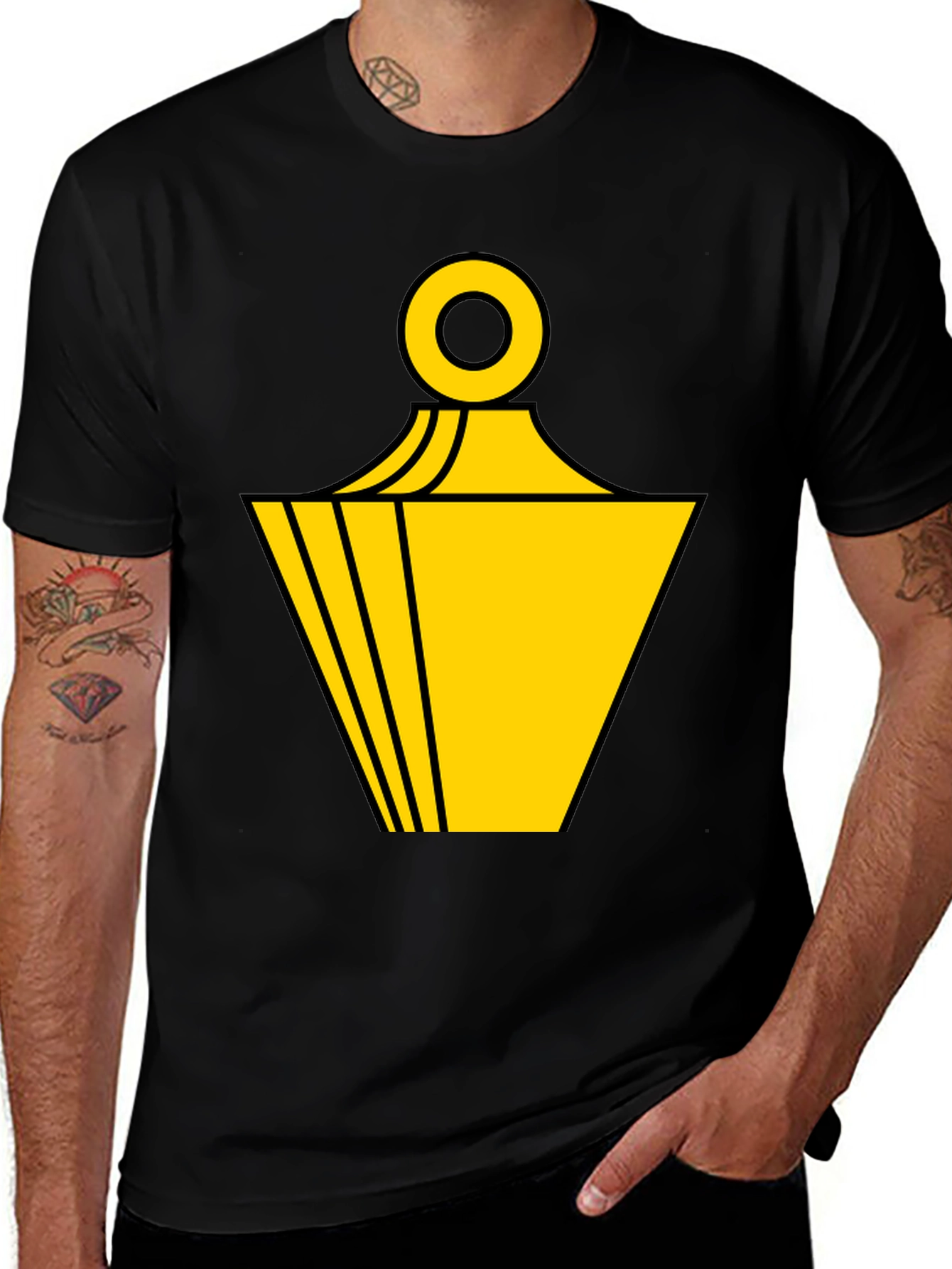 Variant 19 of Geometric Emblem Black T-Shirt