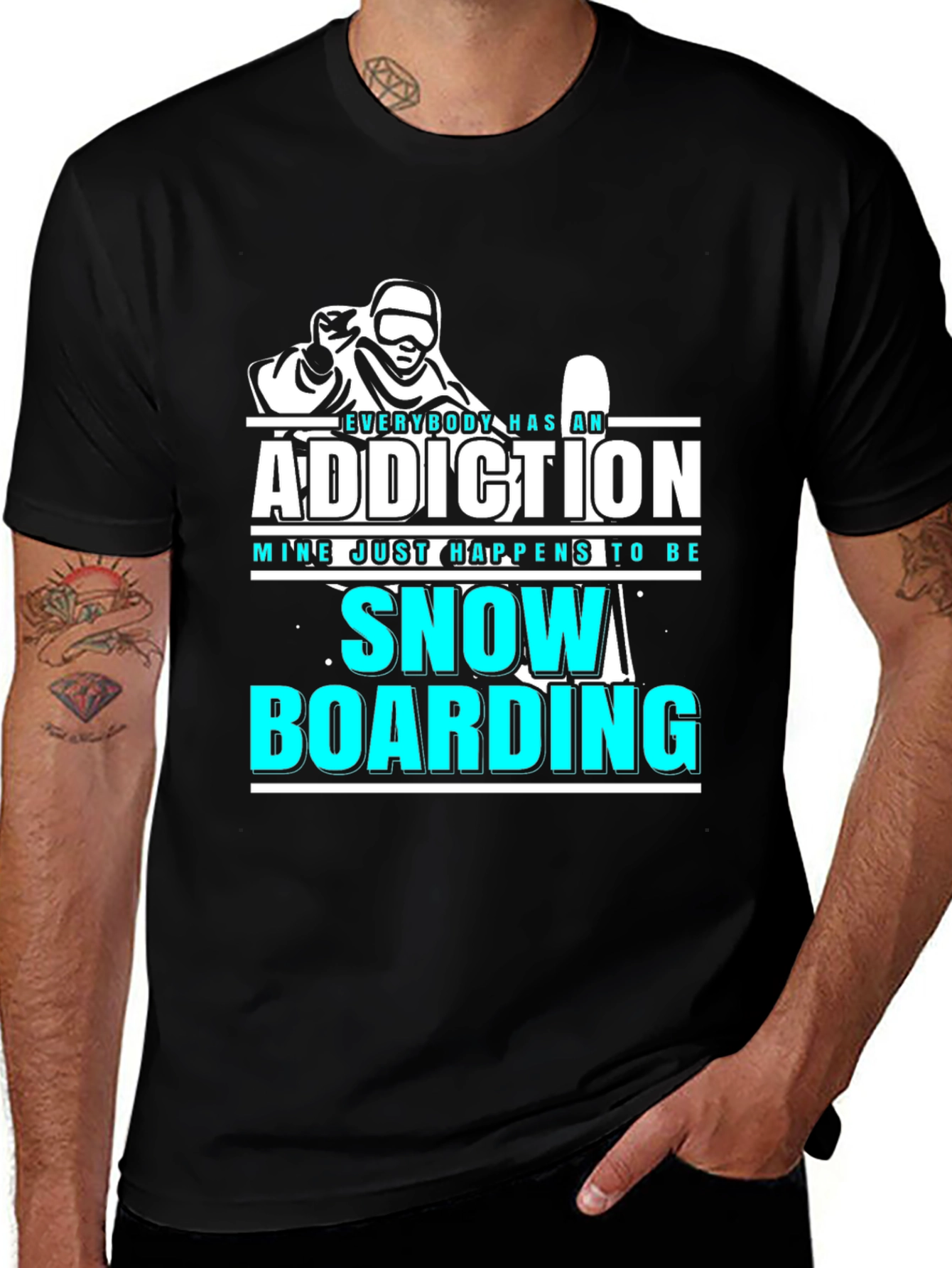 Variant 25 of Snowboarding Addiction Graphic T-Shirt