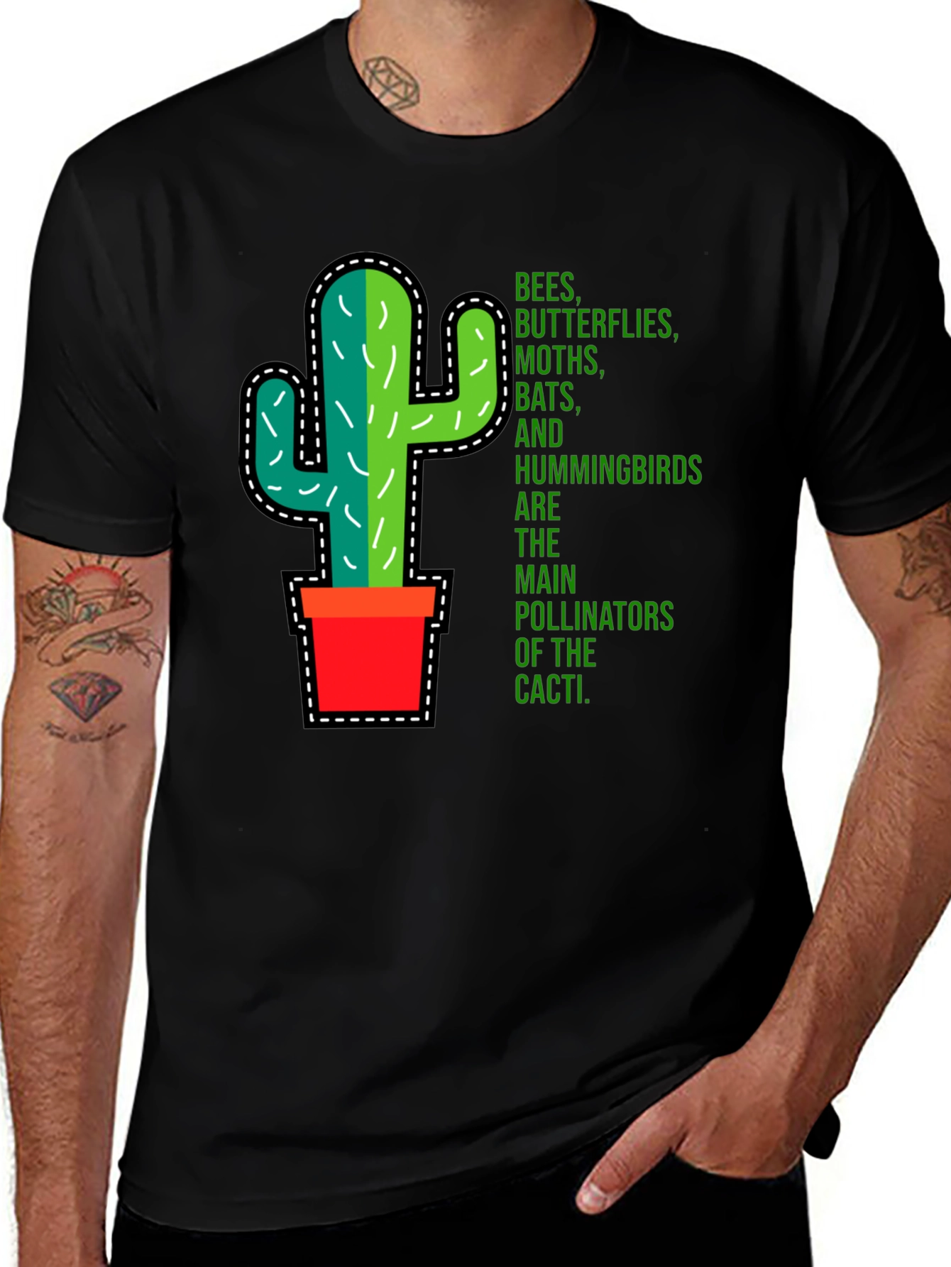 Cactus Pollinators Graphic T-Shirt