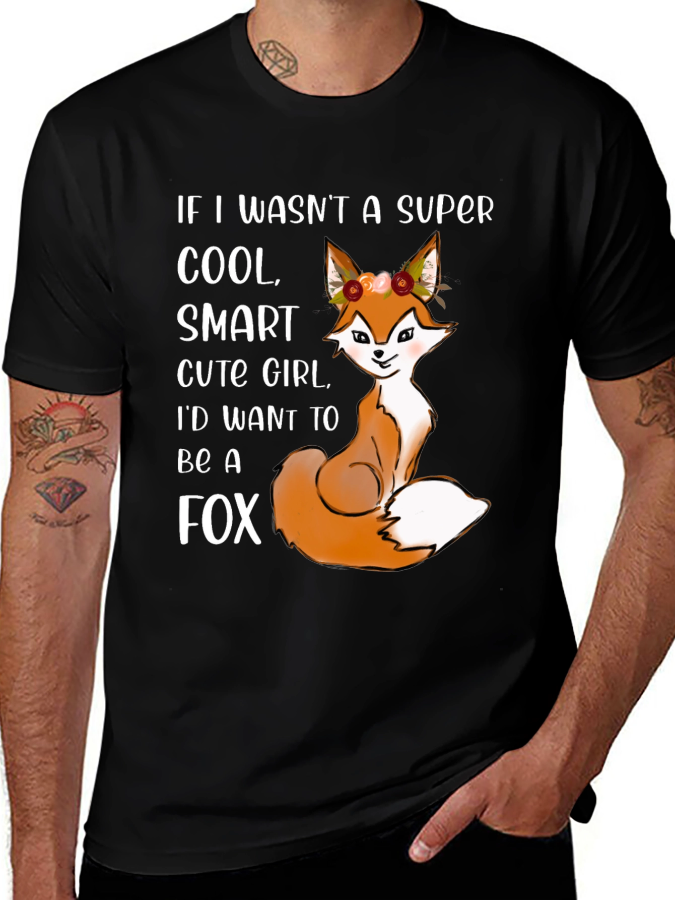 Variant 20 of Super Girl Fox Graphic Tee - Cool Smart & Cute!