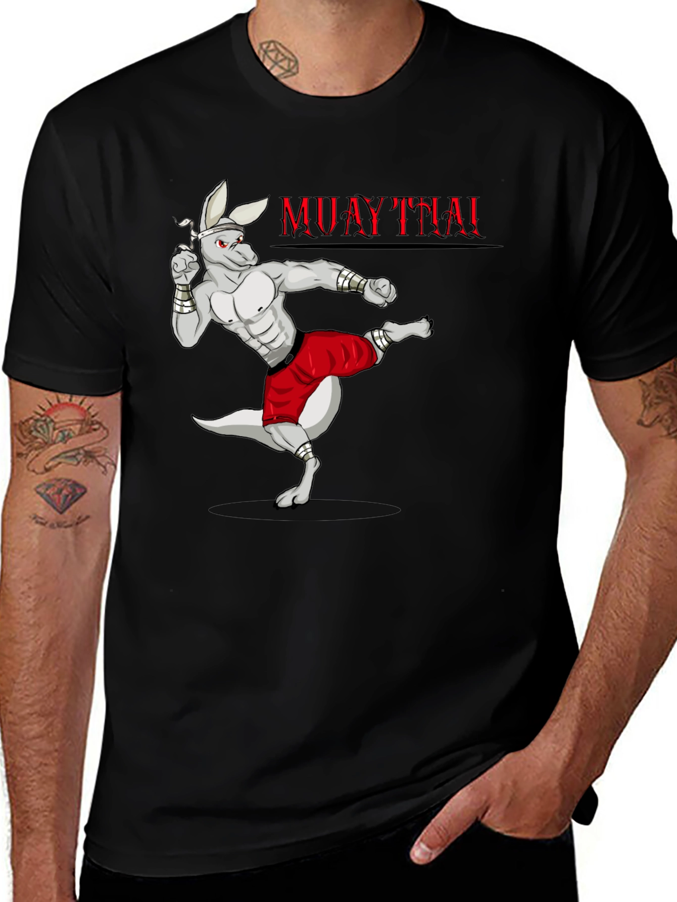 Variant 21 of Muay Thai Kangaroo Graphic T-Shirt