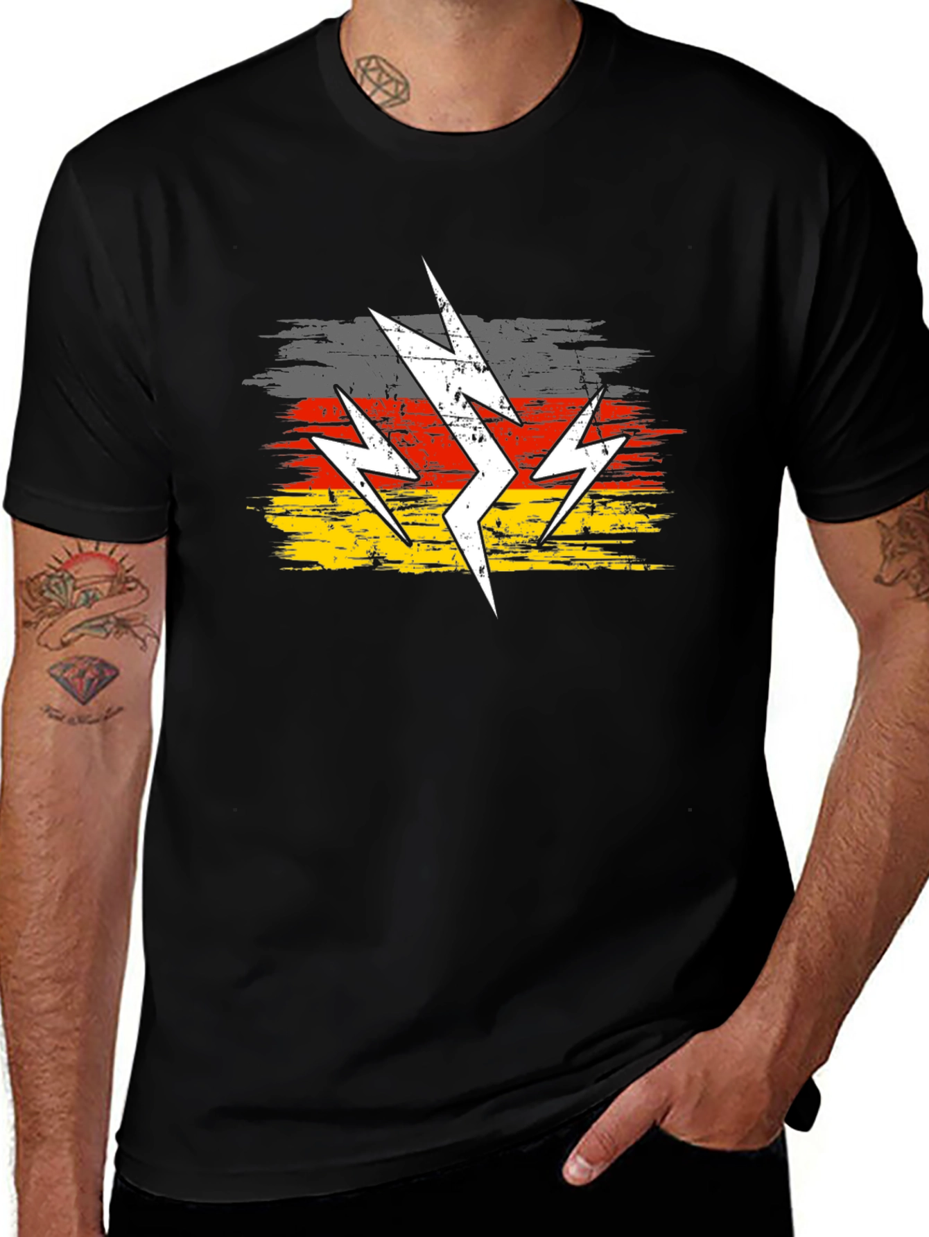 Variant 24 of German Flag Lightning Bolt Graphic T-Shirt