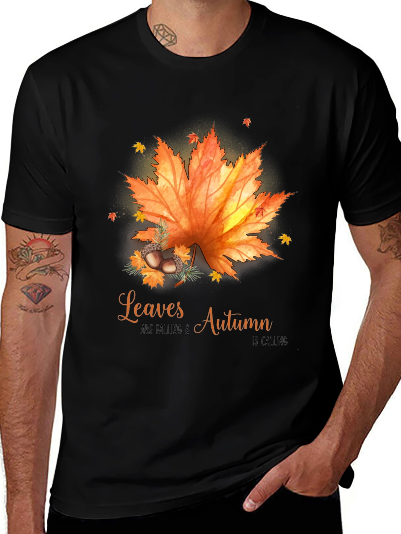 Variant 26 of Autumn Leaves Black Graphic Tee