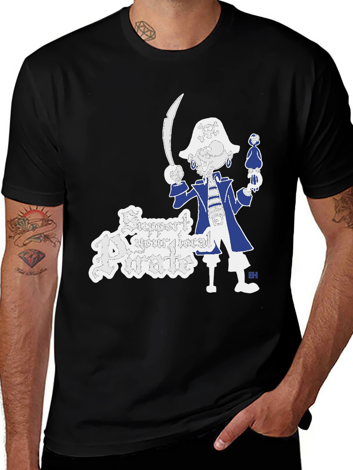 Variant 5 of Support Your Local Pirate Graphic Tee