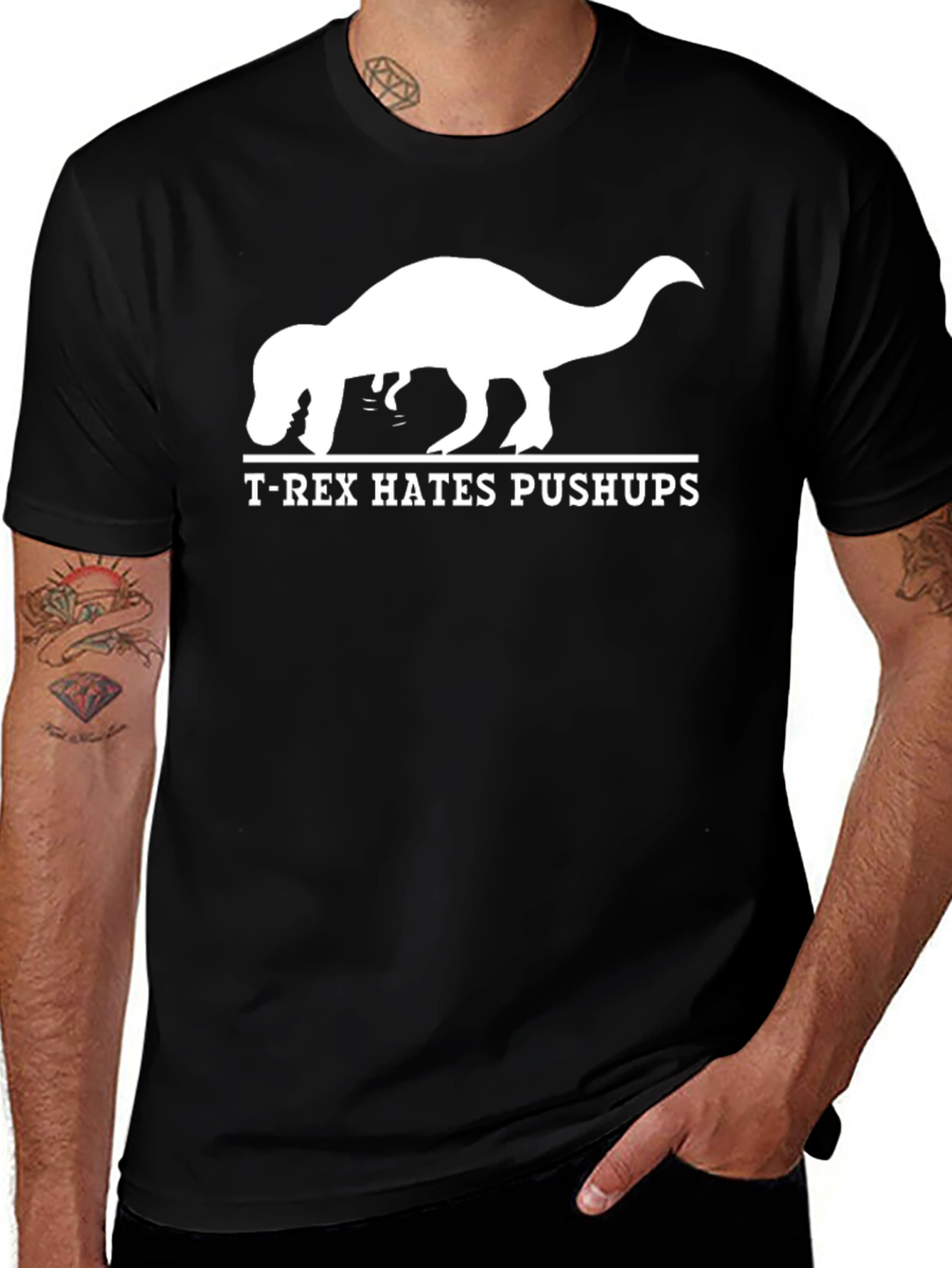 T-Rex Hates Pushups Graphic T-Shirt