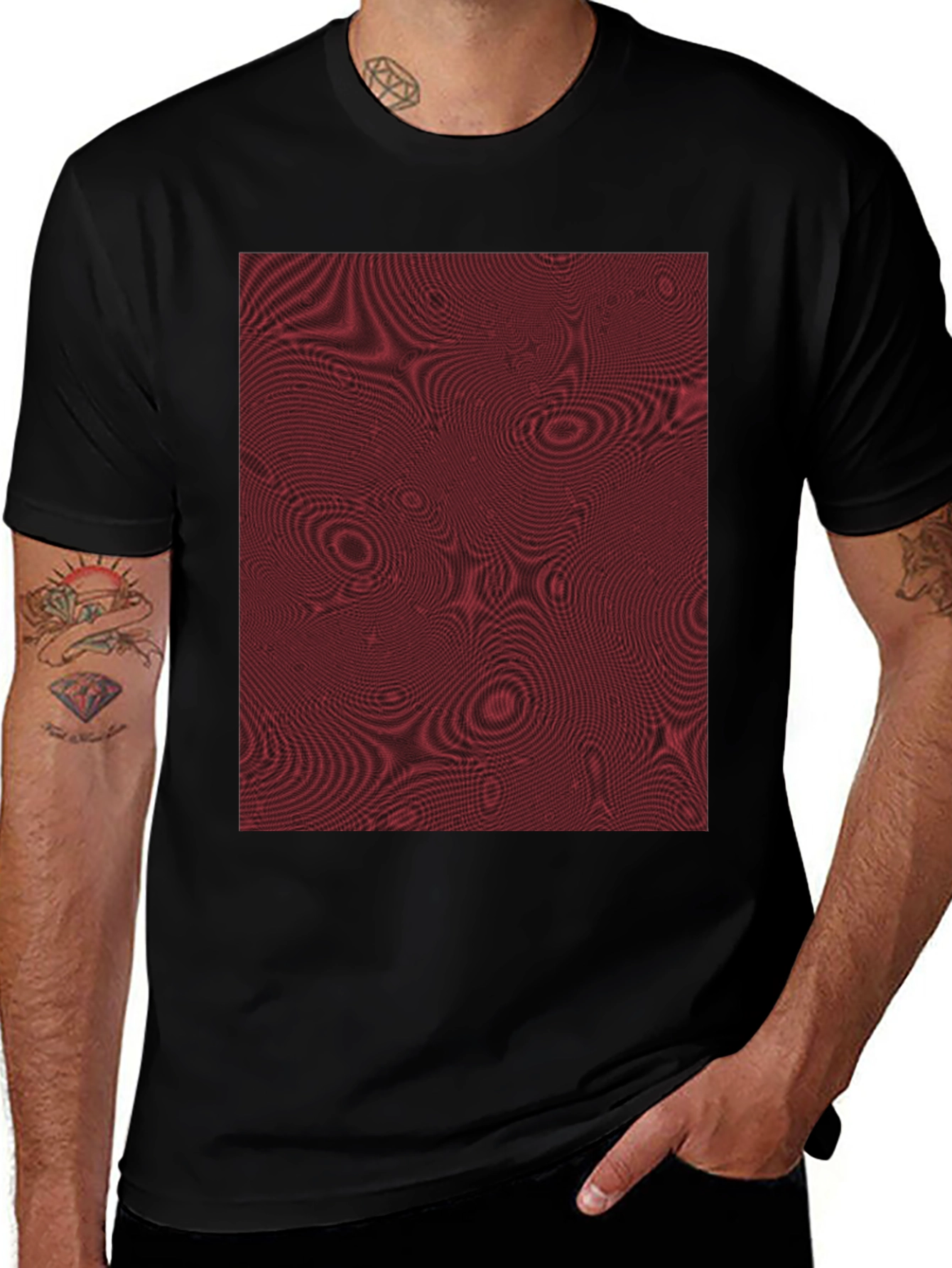 Variant 7 of Abstract Pattern Black T-Shirt