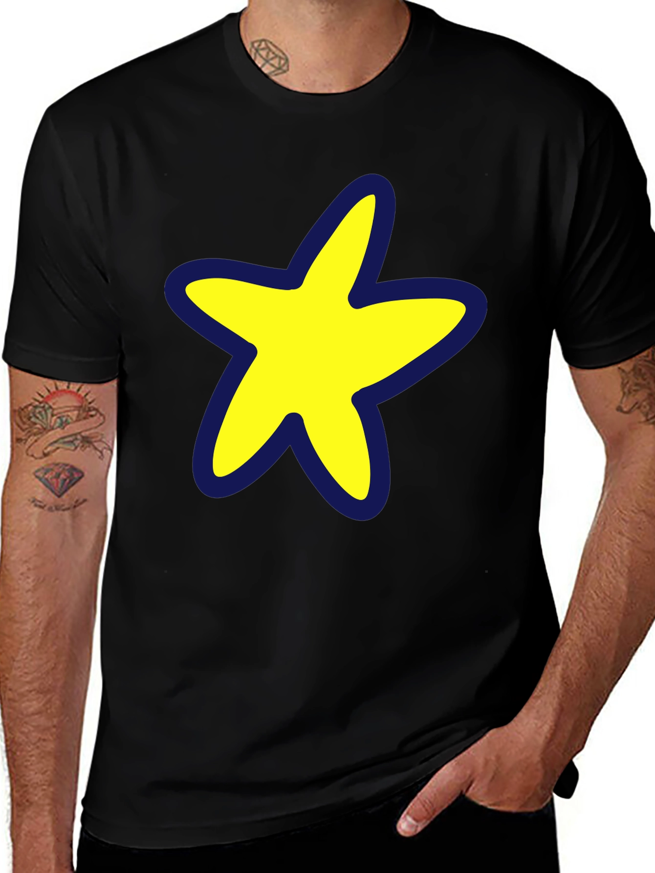 Black Star Graphic Black T-Shirt - Casual Style main image