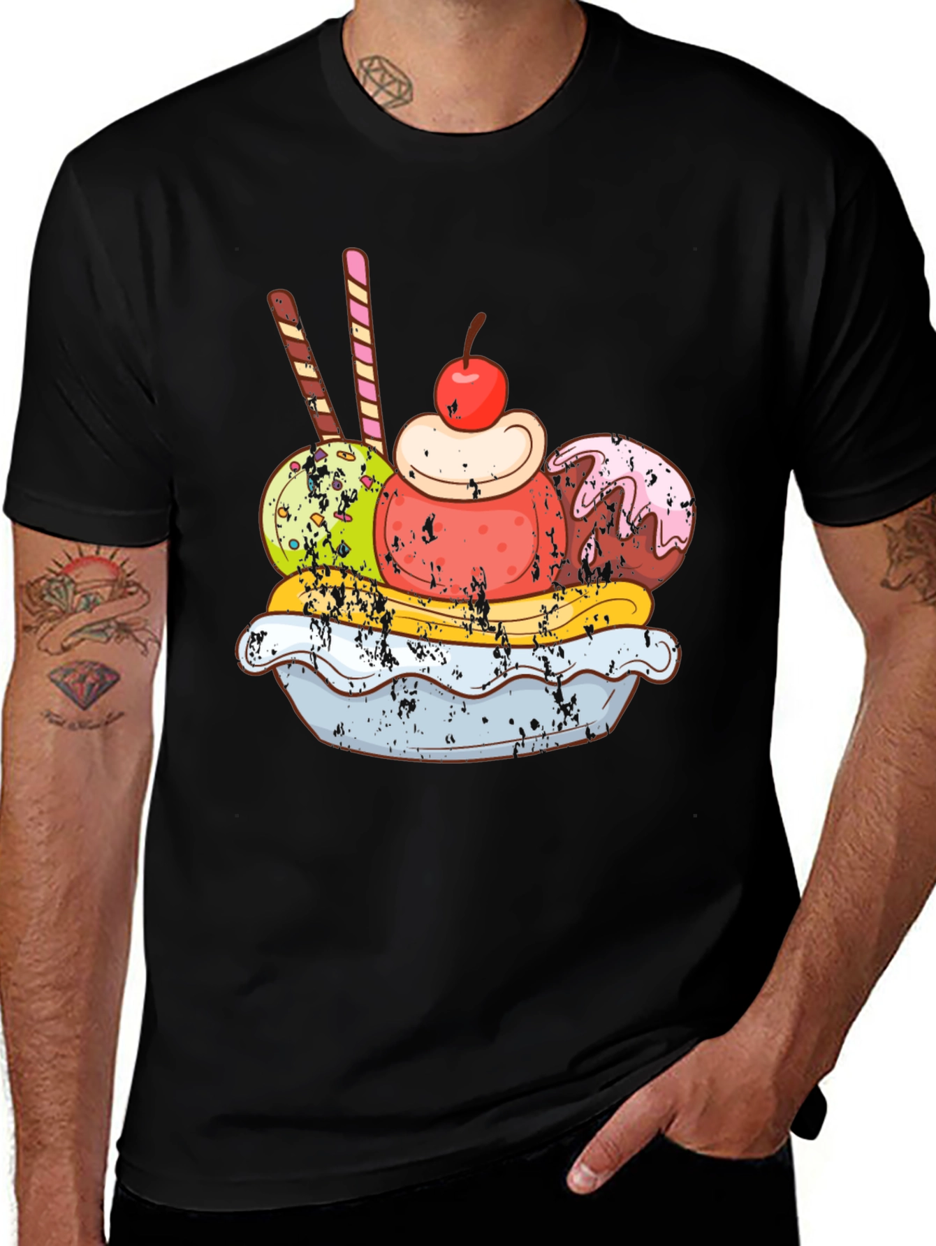 Variant 2 of Ice Cream Sundae Graphic Tee - Tasty Design