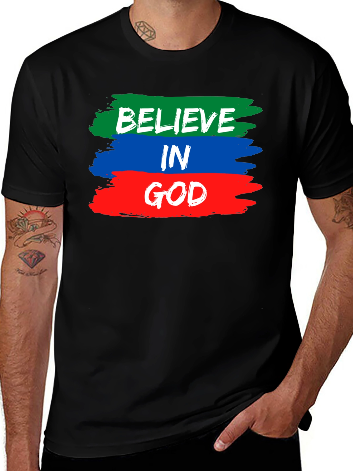 Believe in God T-Shirt - Brush Stroke Design
