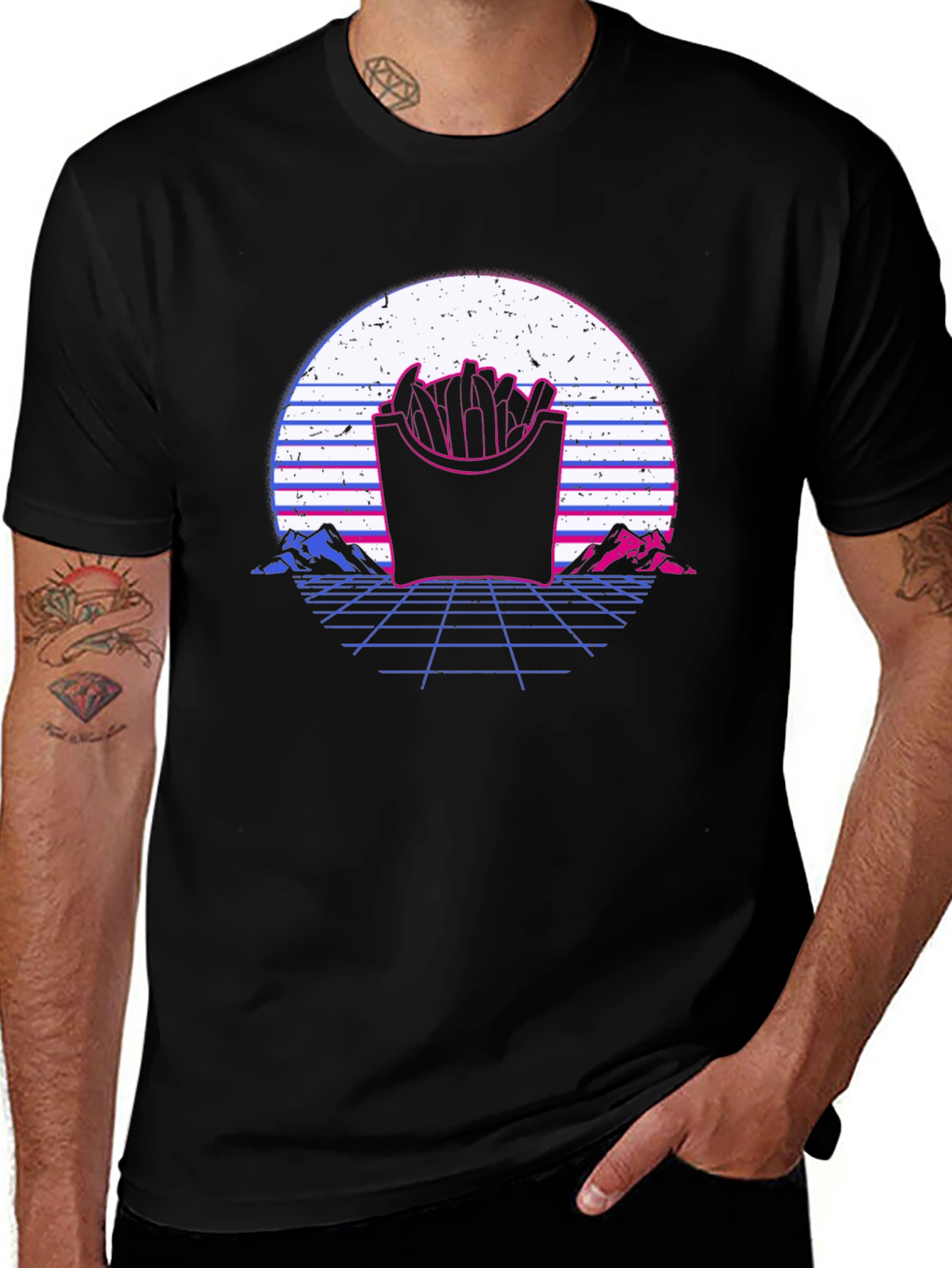 Variant 7 of Retro French Fries Graphic Tee - 80s Style T-Shirt