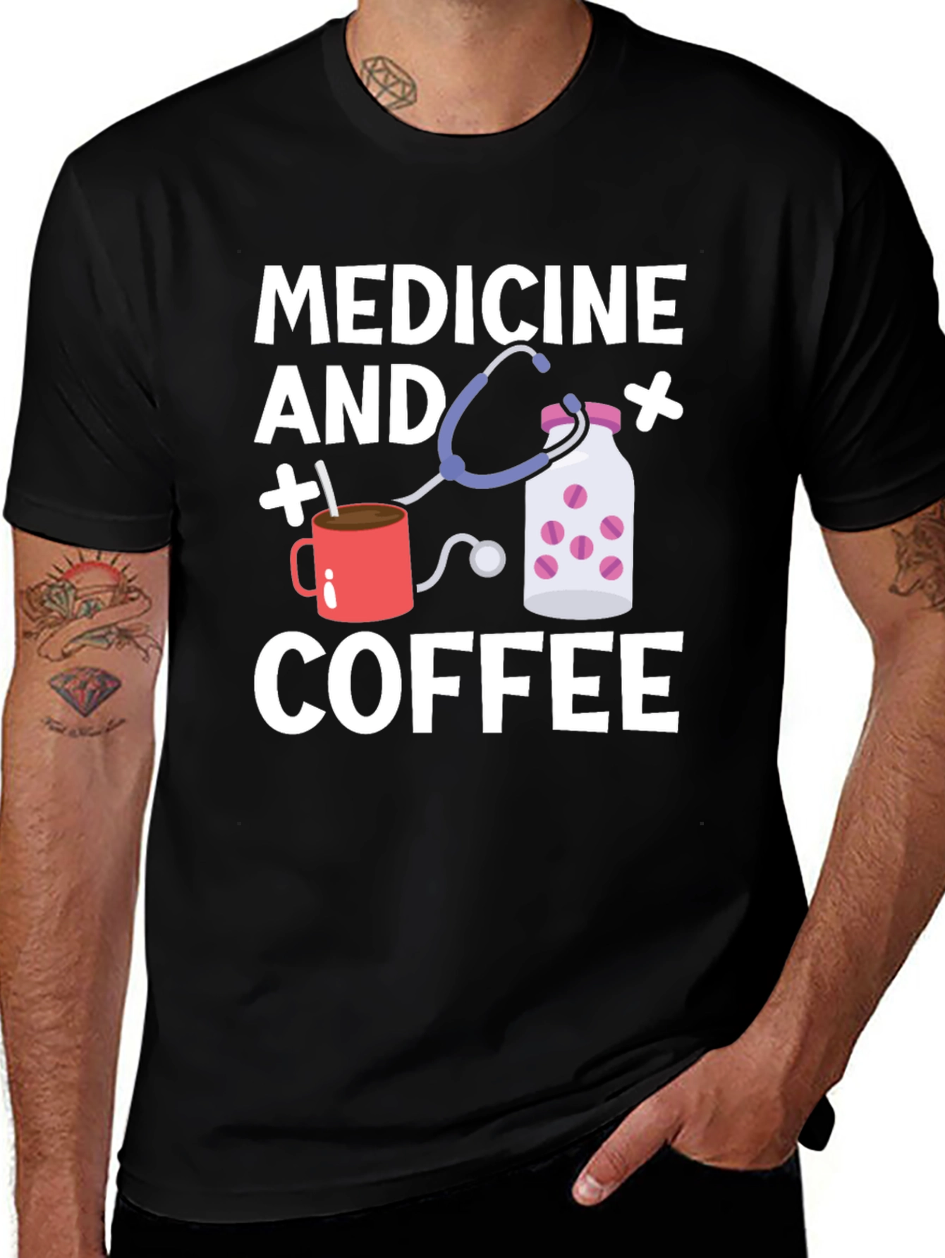 Variant 7 of Medicine and Coffee Graphic Tee