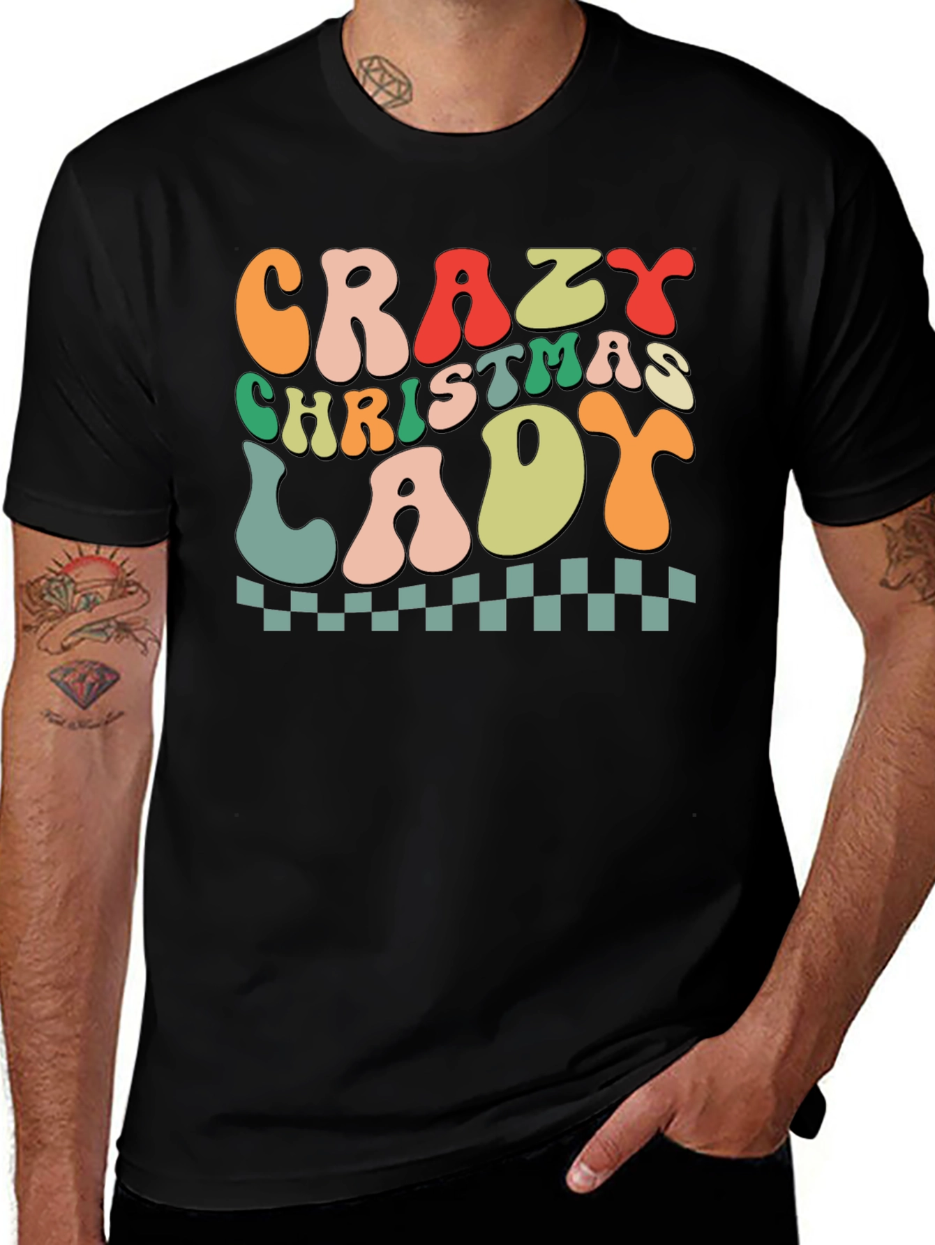 Crazy Christmas Lady Graphic Tee