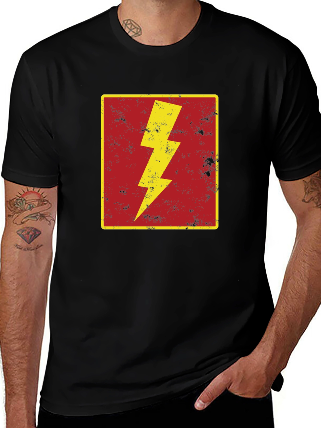 Variant 12 of Retro Lightning Bolt Graphic Tee - Vintage Style T-Shirt