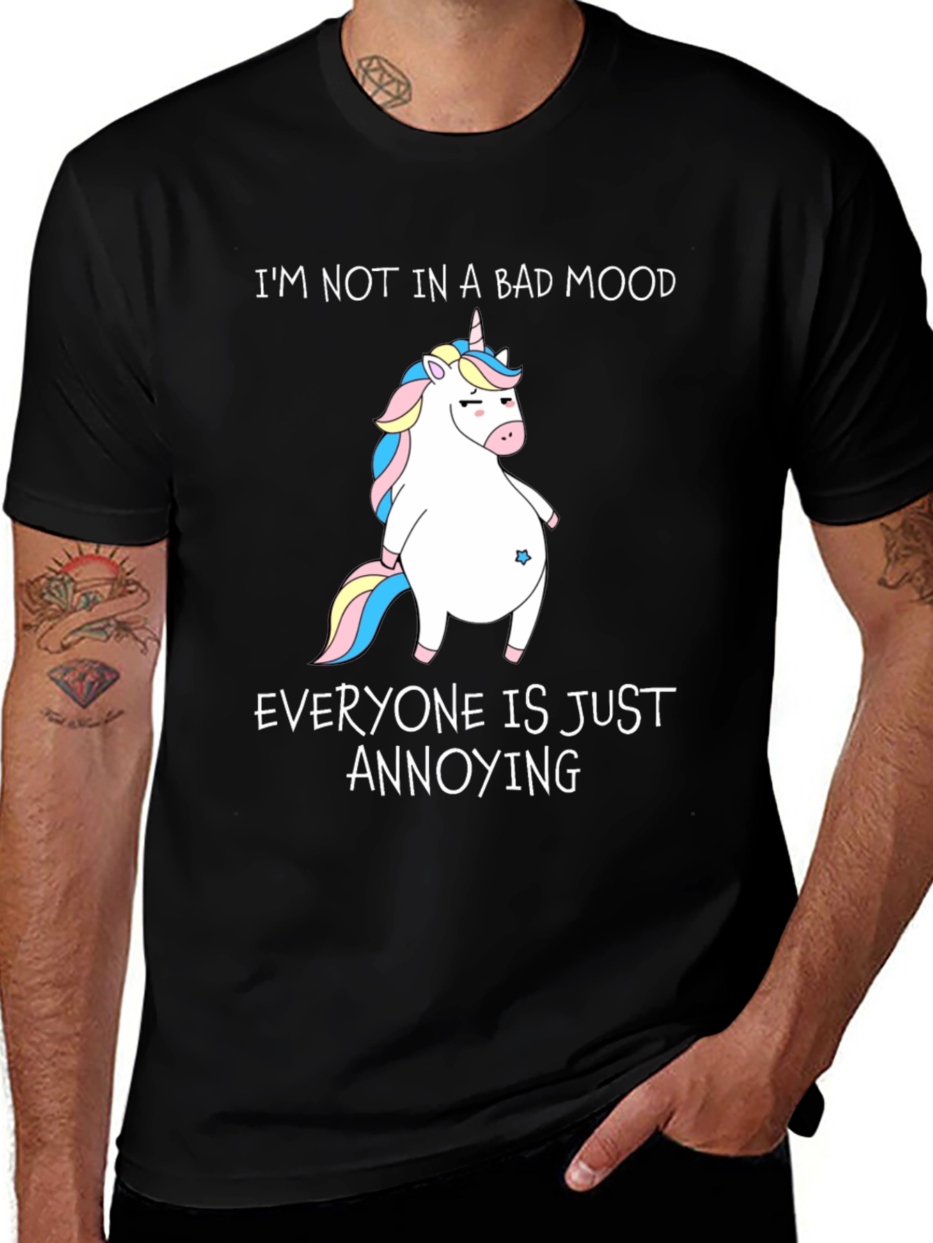 Variant 9 of Funny Unicorn T-Shirt - I'm Not In A Bad Mood