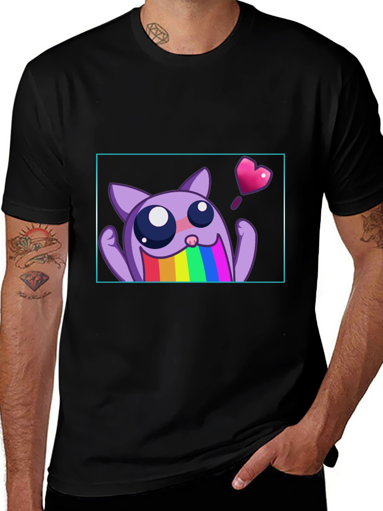 Variant 9 of Cute Rainbow Monster Heart T-Shirt