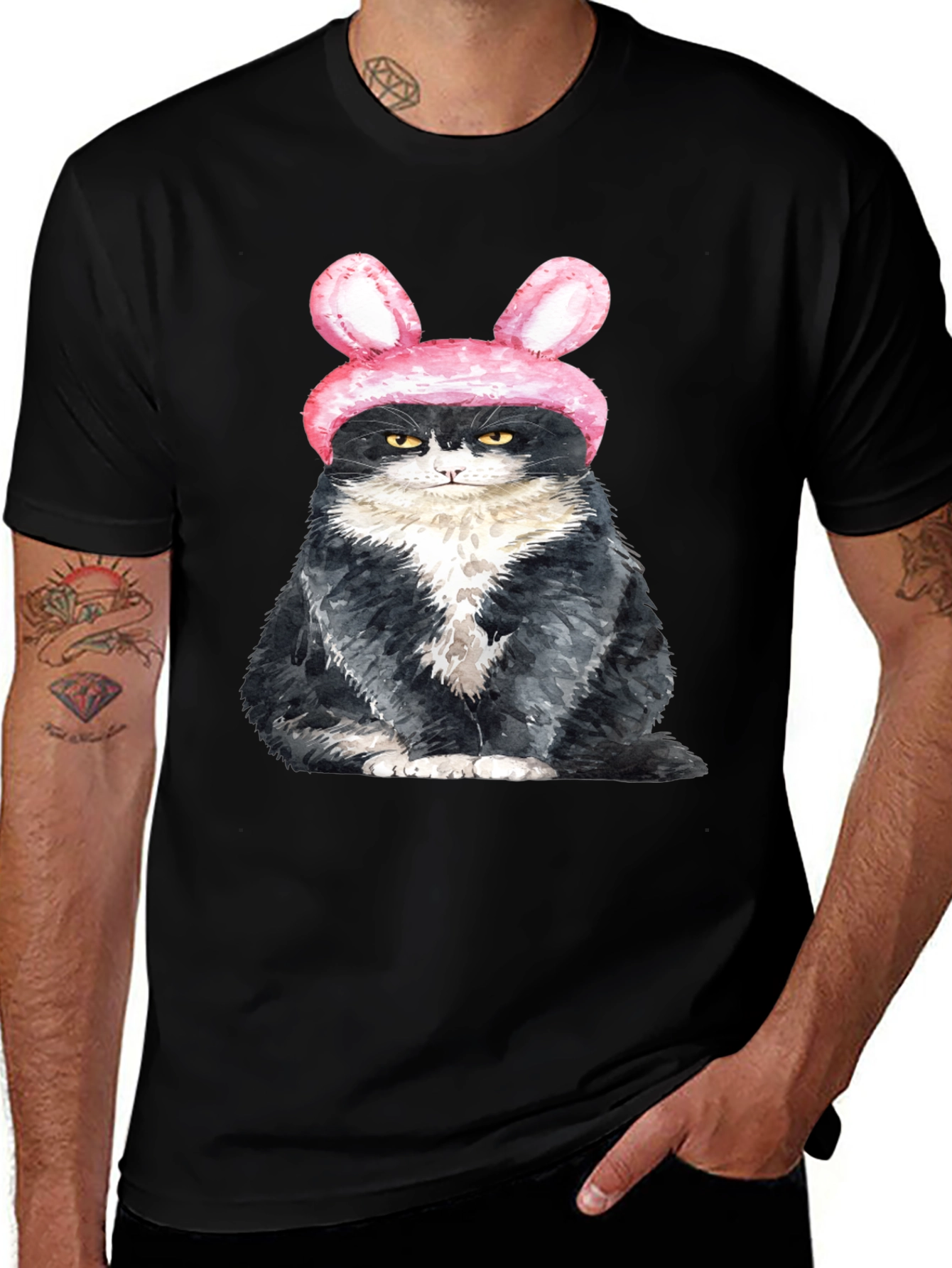 Variant 26 of Grumpy Easter Bunny Cat Graphic T-Shirt