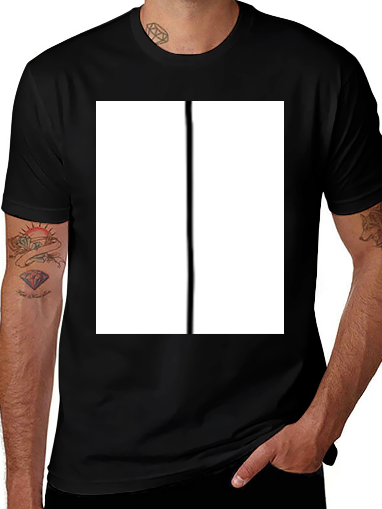 Variant 8 of Modern Black T-Shirt with Bold White Graphic