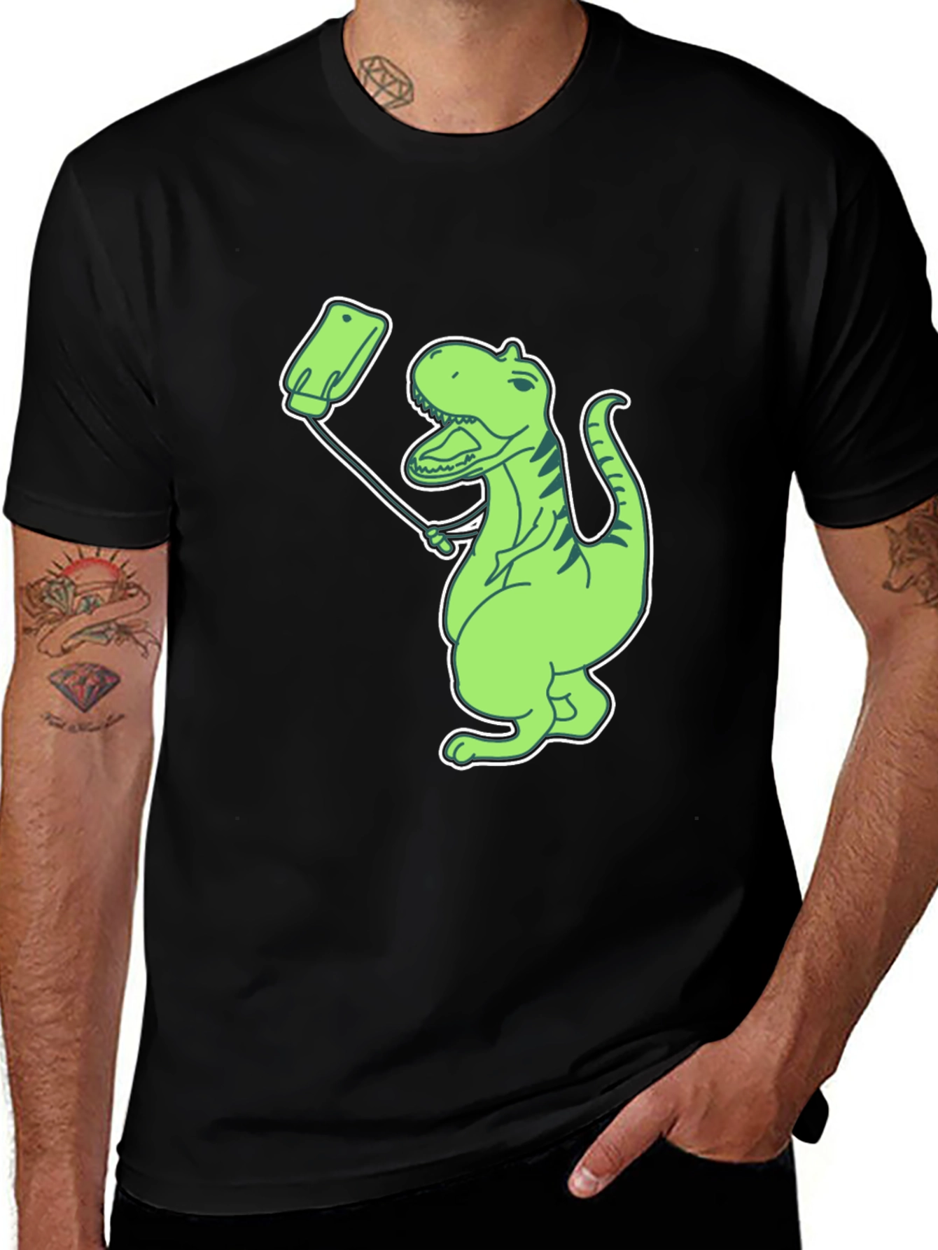 Variant 14 of Dino Selfie T-Shirt - Unique Graphic Tee