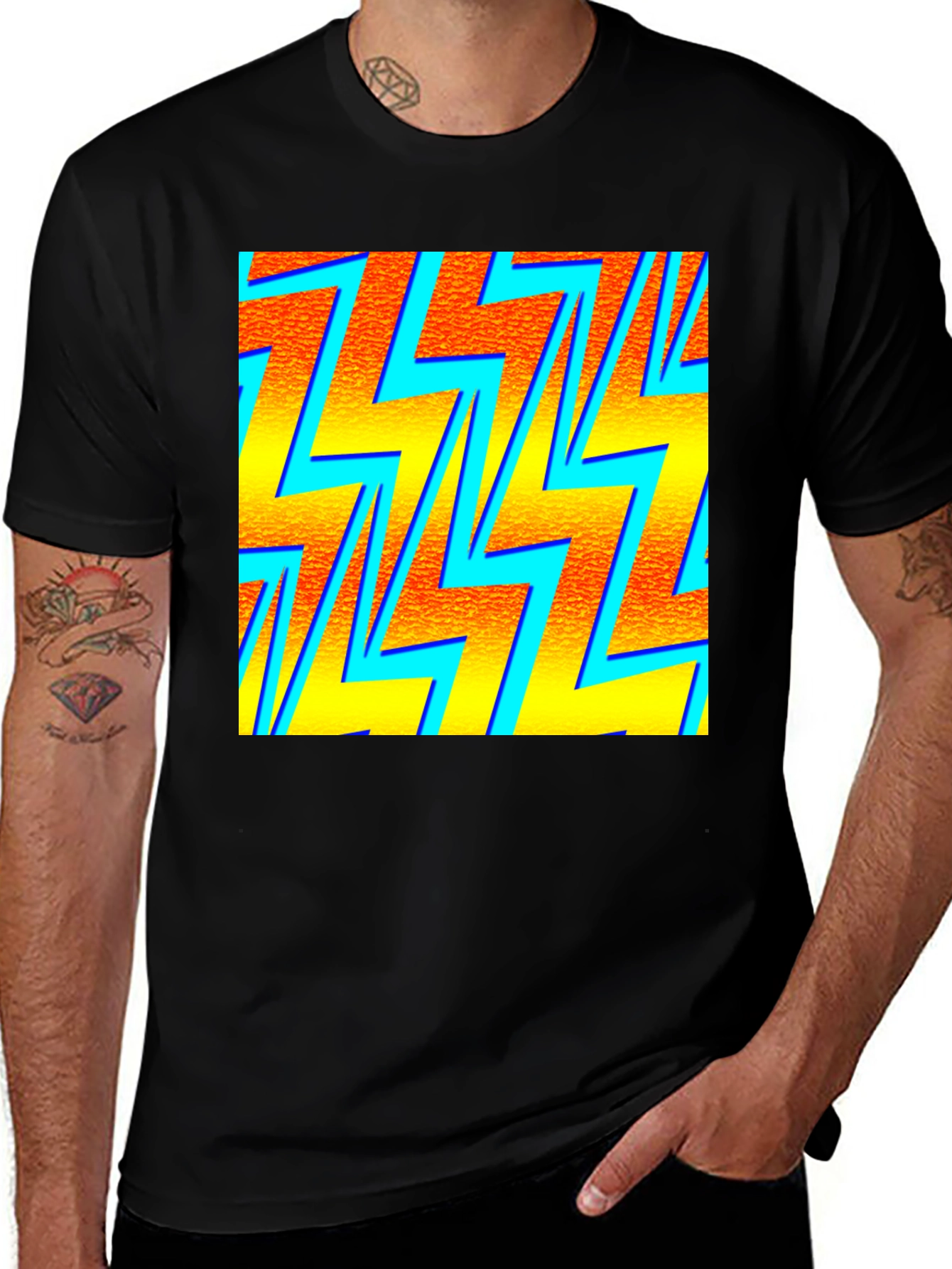 Variant 8 of Lightning Bolt Graphic Tee - Electrify Your Style!