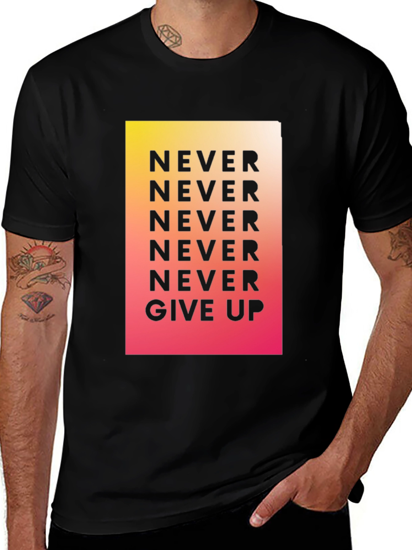 Variant 25 of Never Give Up Graphic Tee - Motivational Shirt
