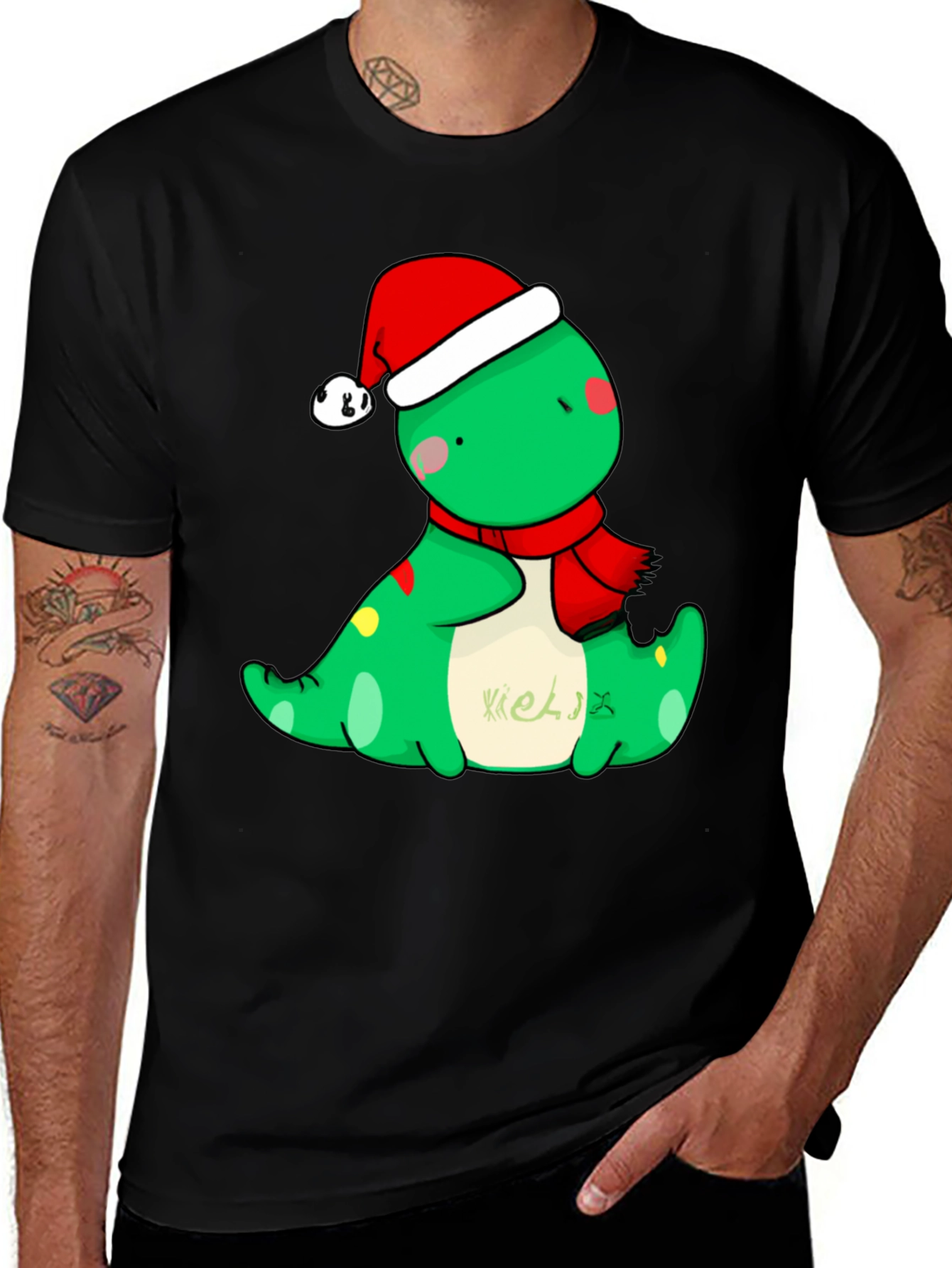 Variant 3 of Festive Dino T-Shirt - Holiday Cheer