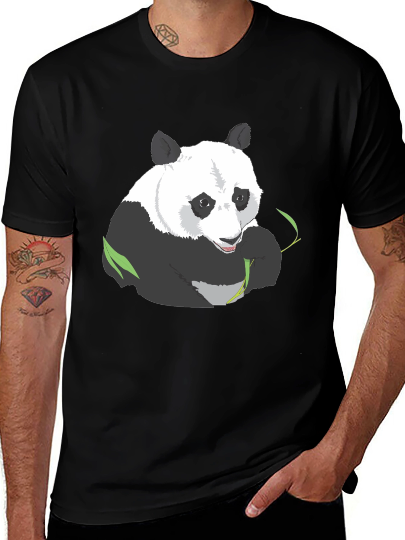 Variant 13 of Panda Graphic Tee - Black Casual T-Shirt
