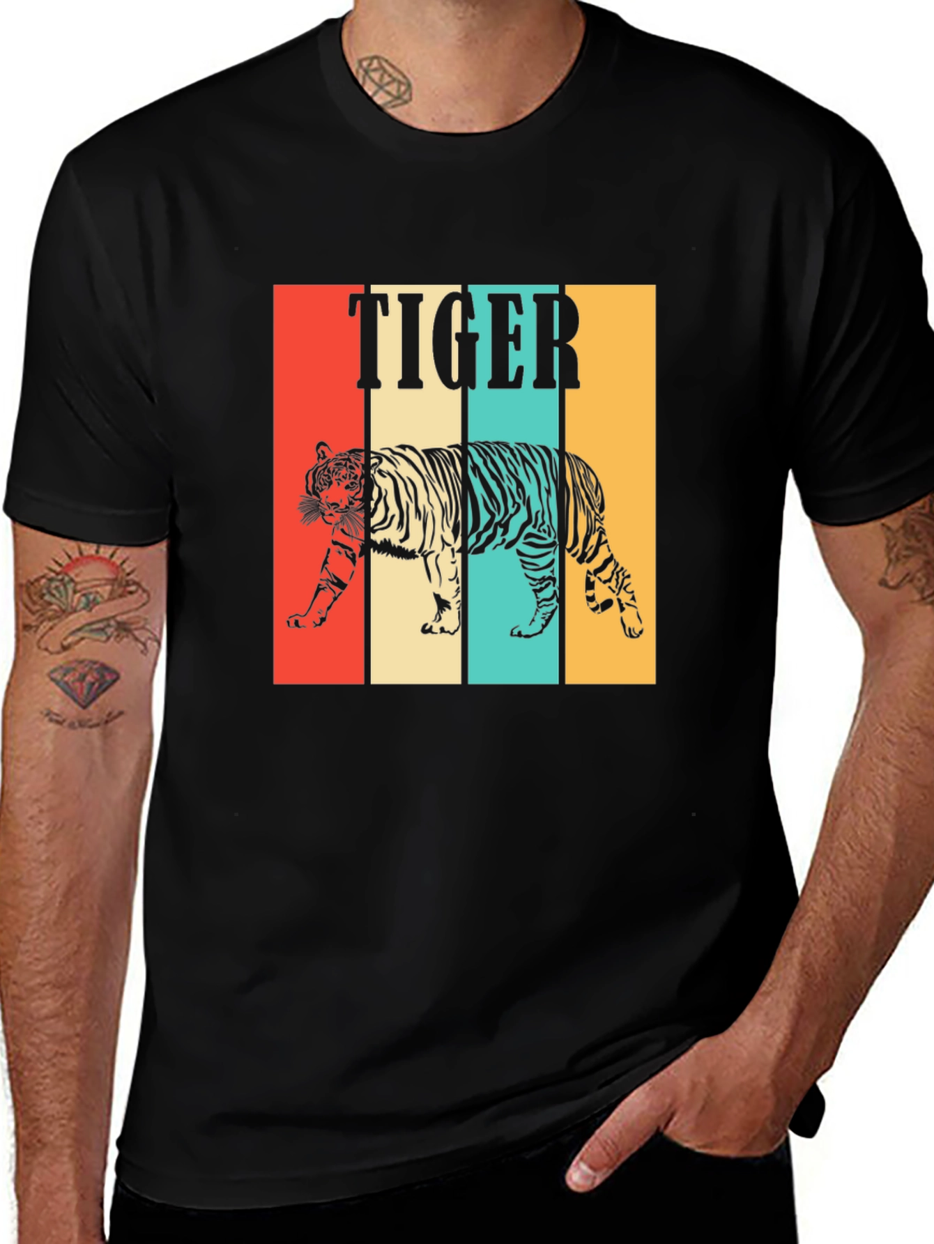 Variant 18 of Retro Tiger Graphic Tee - Vintage Style T-Shirt