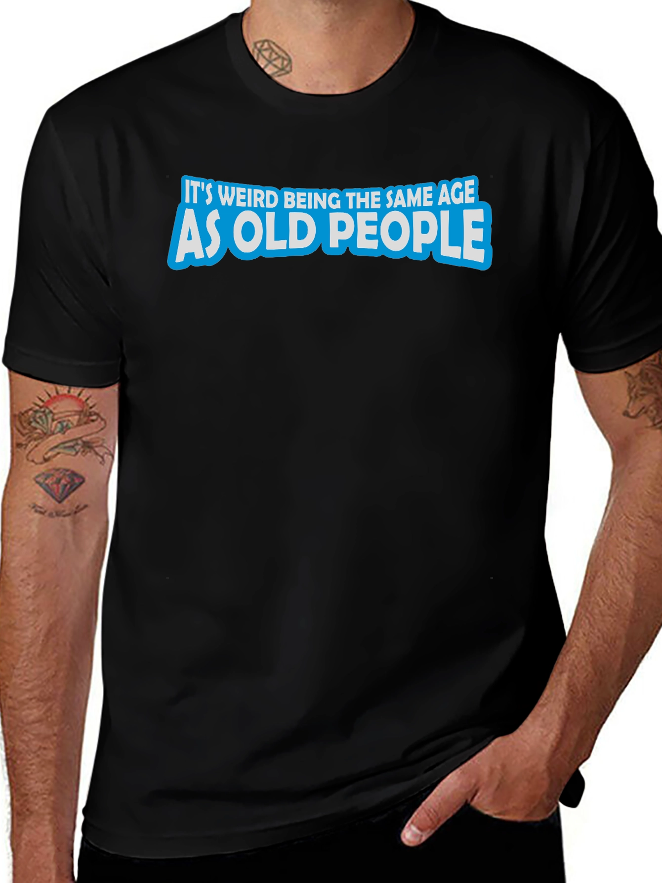 Variant 18 of Funny "Old People" Graphic Black T-Shirt