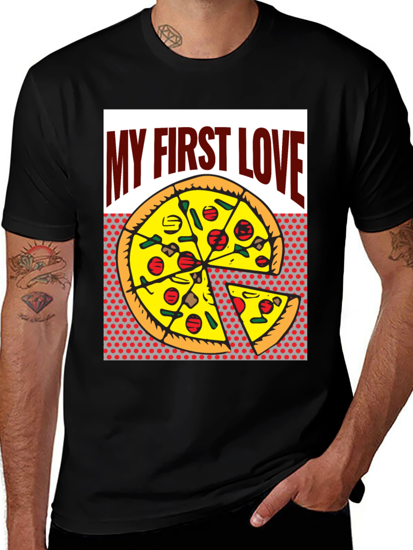 Variant 20 of Pizza My First Love Graphic Tee - Foodie T-Shirt