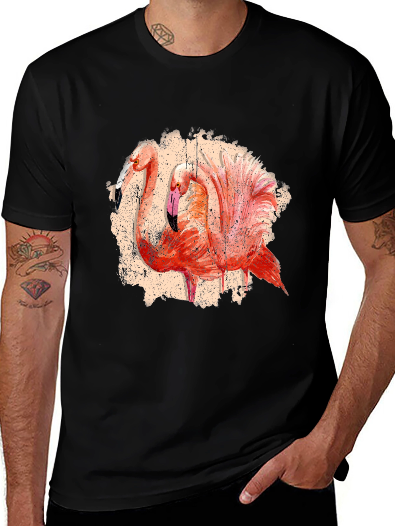 Variant 9 of Flamingo Graphic Tee - Tropical Bird Print