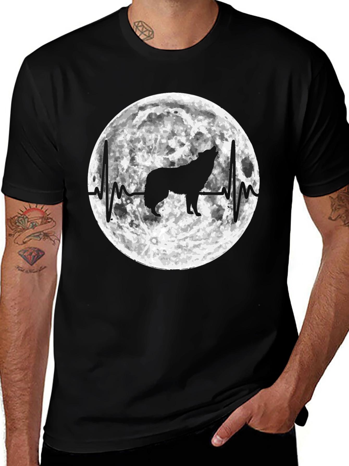Variant 5 of Wolf Moon Heartbeat Graphic T-Shirt