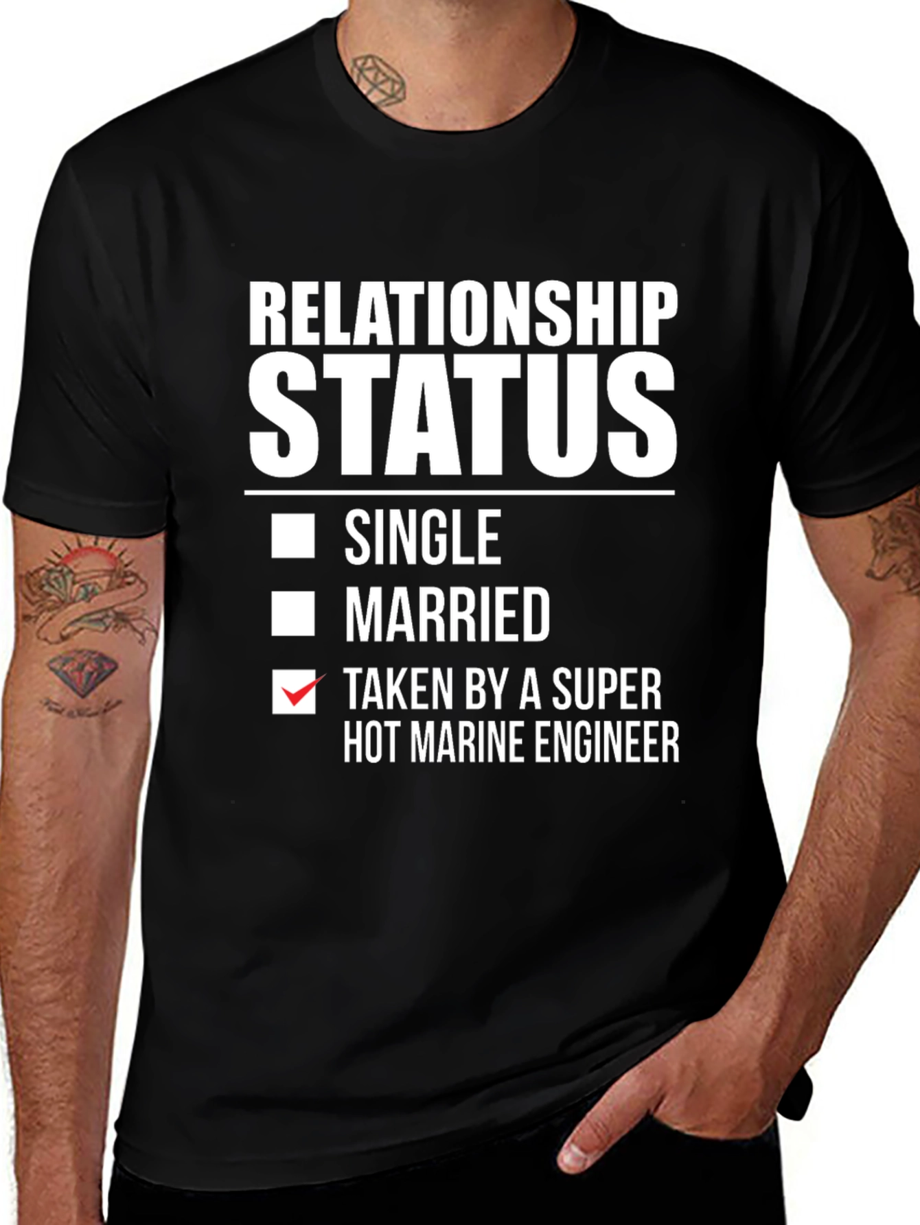Variant 30 of Relationship Status: Taken by Marine Engineer T-Shirt