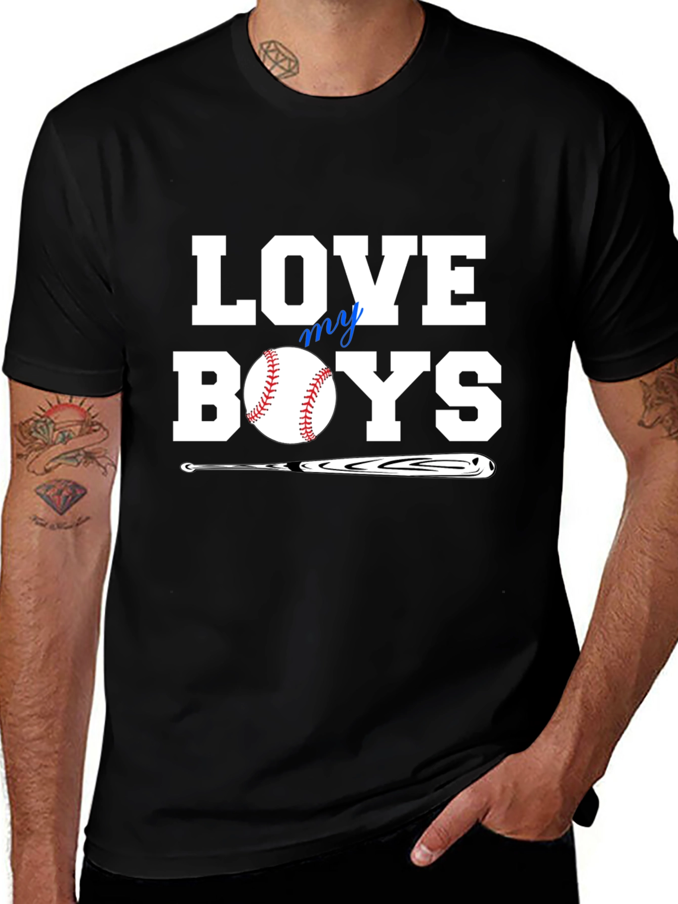 Variant 21 of Love My Boys Baseball Graphic T-Shirt