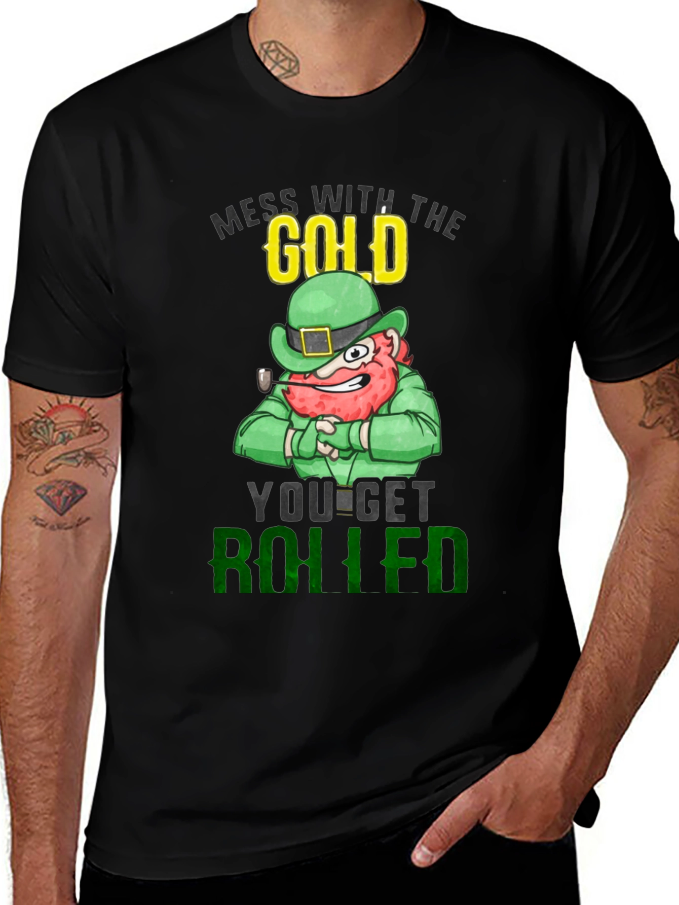 Variant 7 of St. Patrick's Day Leprechaun "Mess With The Gold" T-Shirt