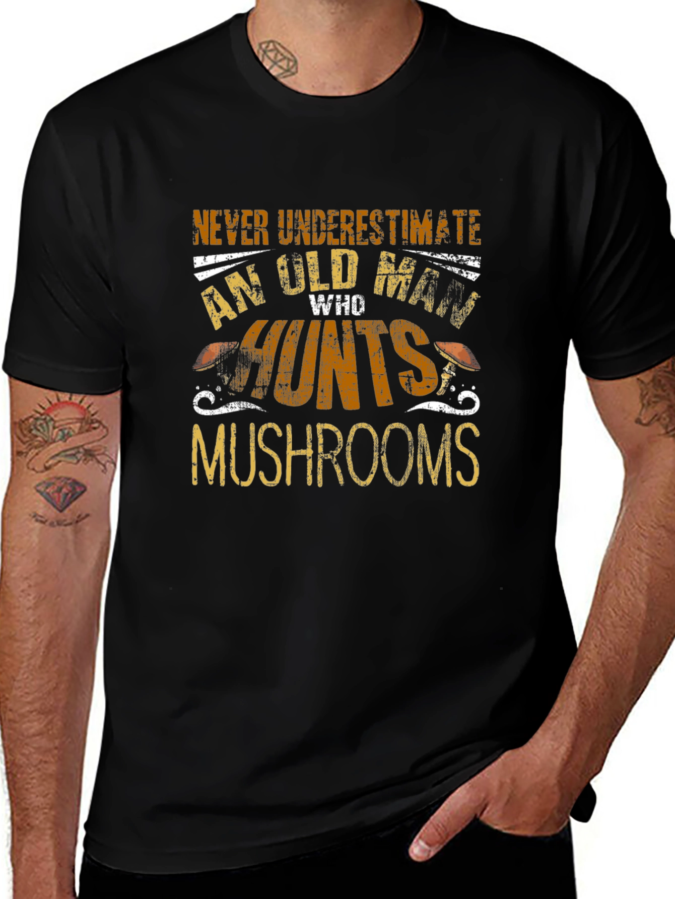 Variant 5 of Old Man Who Hunts Mushrooms T-Shirt