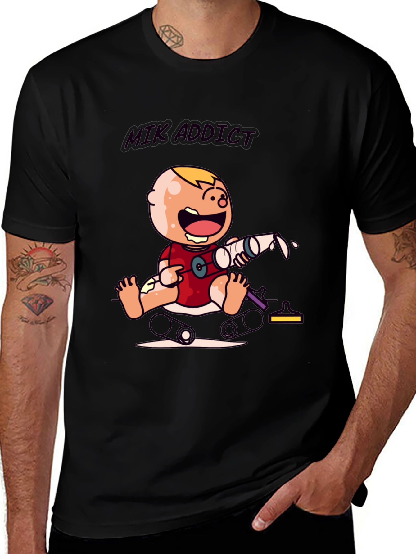 Variant 11 of Milk Addict Baby Cartoon T-Shirt