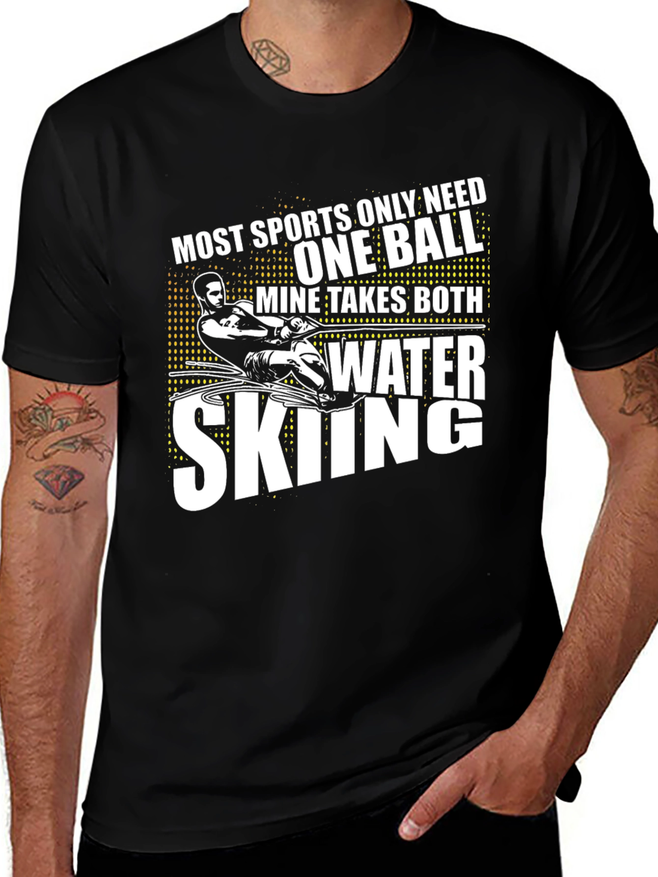 Variant 5 of Funny Water Skiing T-Shirt - Most Sports One Ball