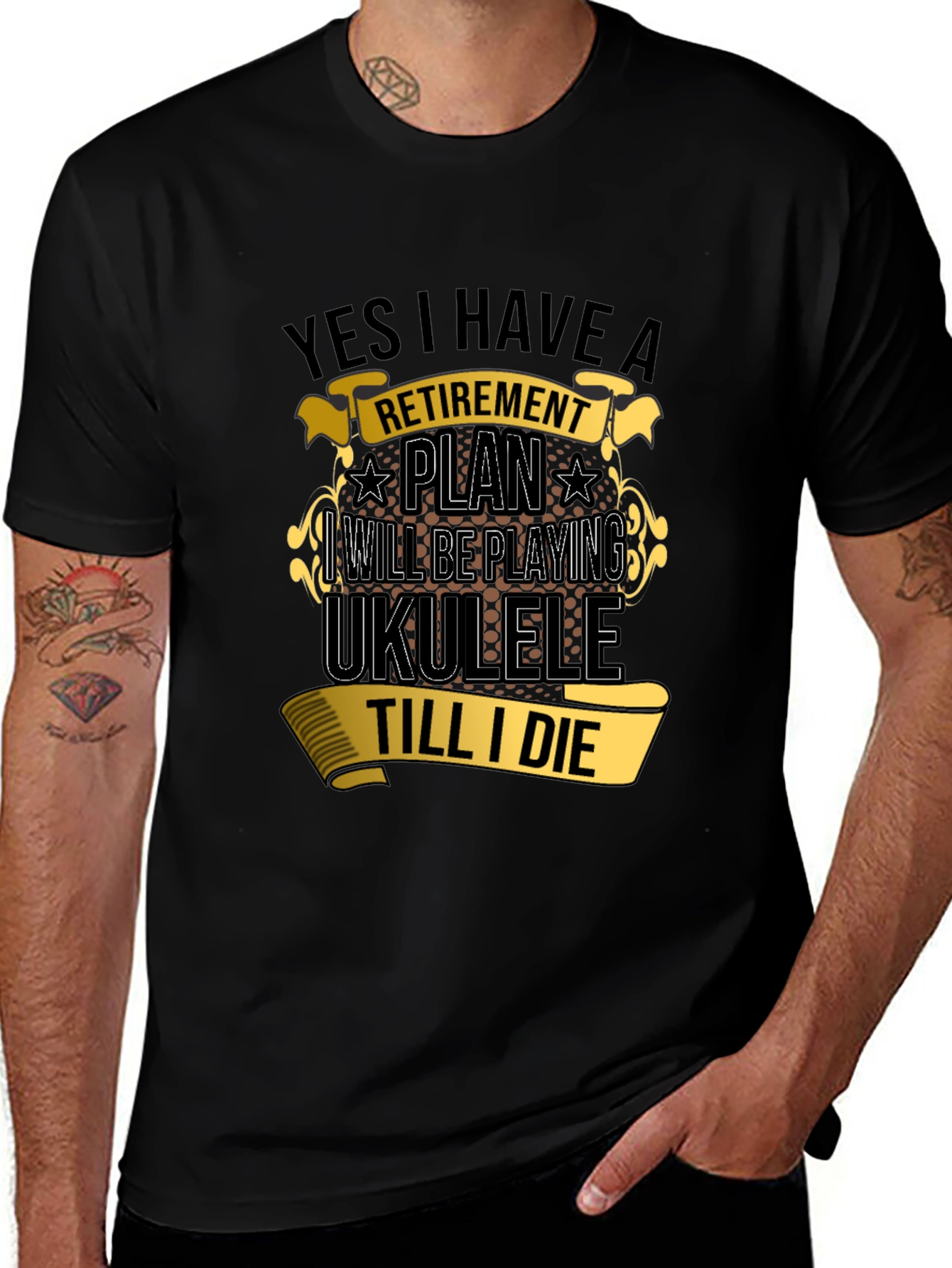 Variant 3 of Retirement Ukulele T-Shirt - Play Till I Die!
