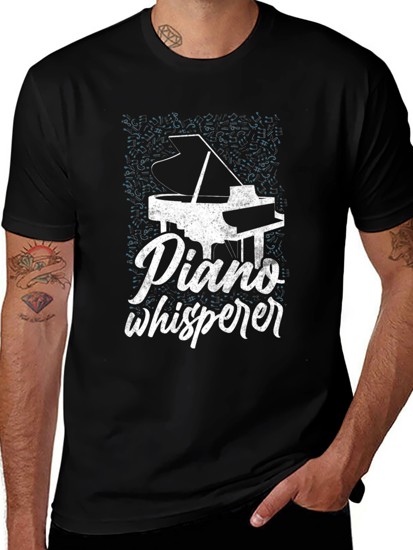 Variant 19 of Piano Whisperer Graphic T-Shirt - Music Lover Tee