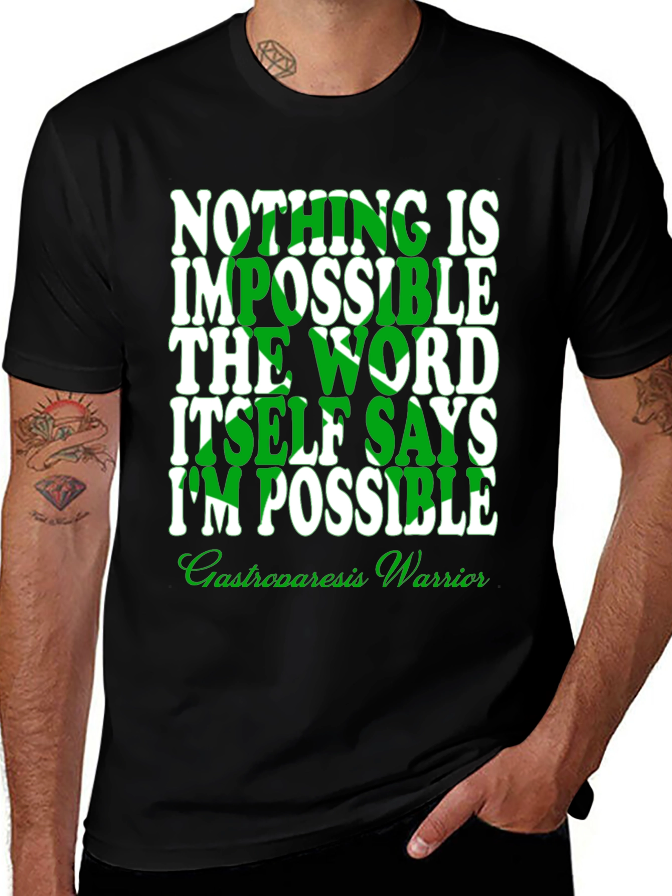 Variant 28 of Inspirational Gastroparesis Warrior Graphic T-Shirt