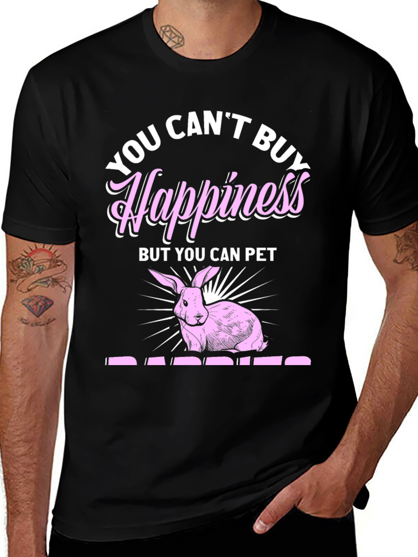 Variant 11 of You Can't Buy Happiness But You Can Pet Rabbits T-Shirt